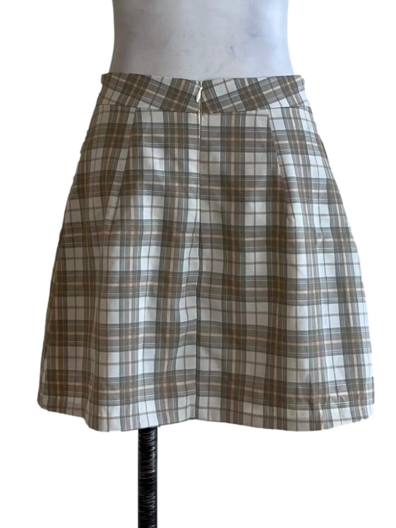 White Tartan Mini Skirt