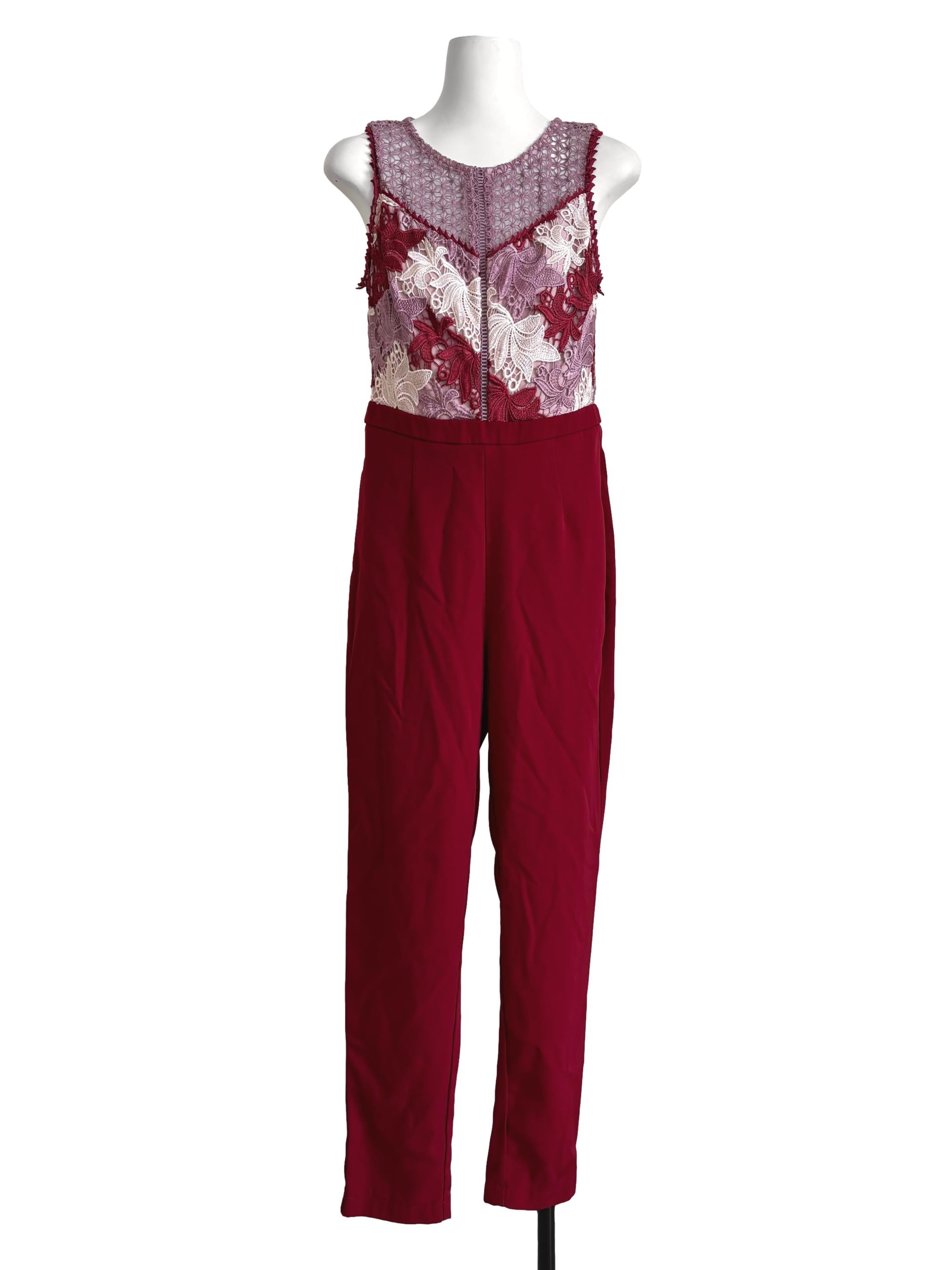 Lava Red Sleeveless Slim Fit Jumpsuit
