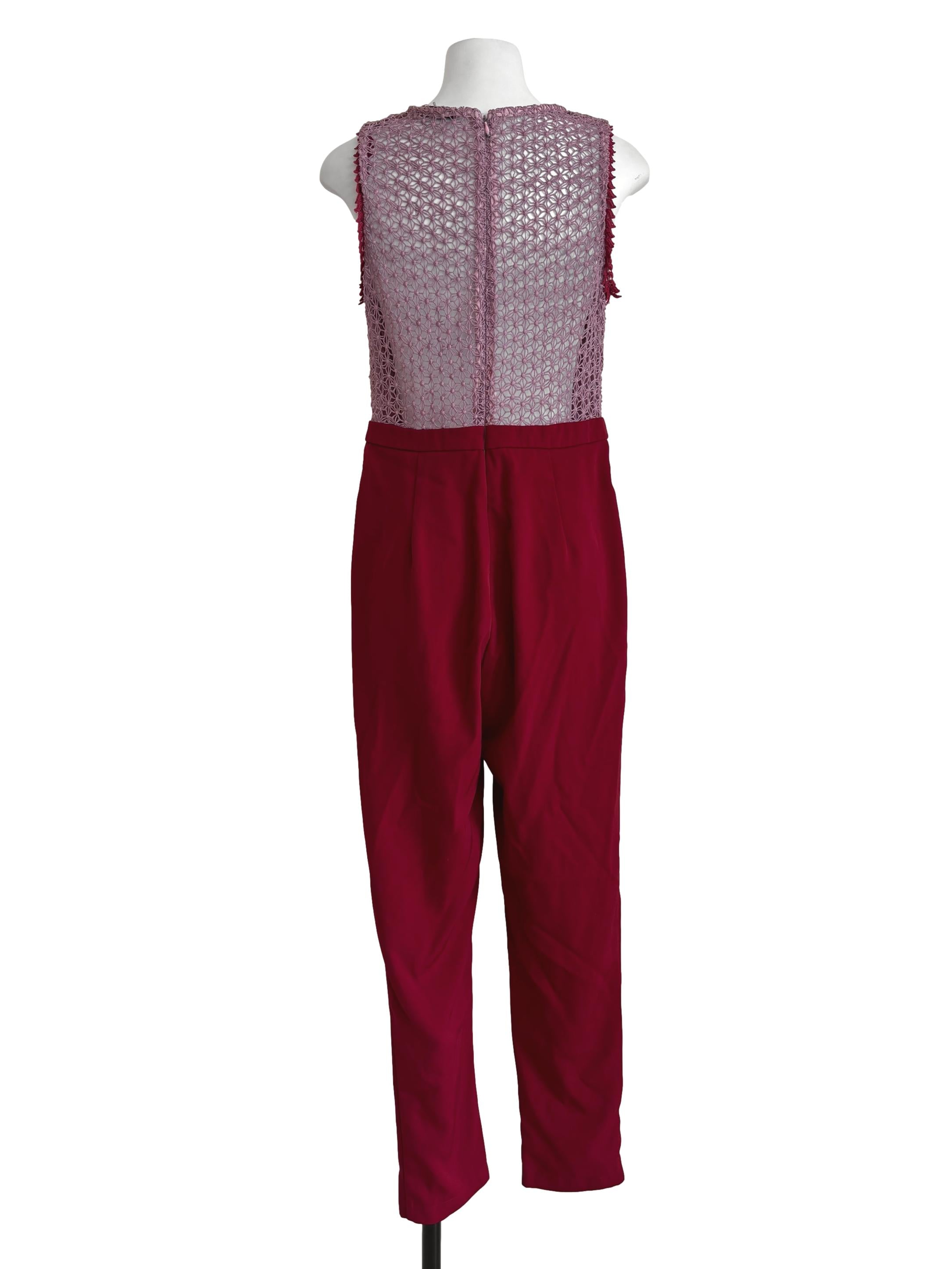 Lava Red Sleeveless Slim Fit Jumpsuit