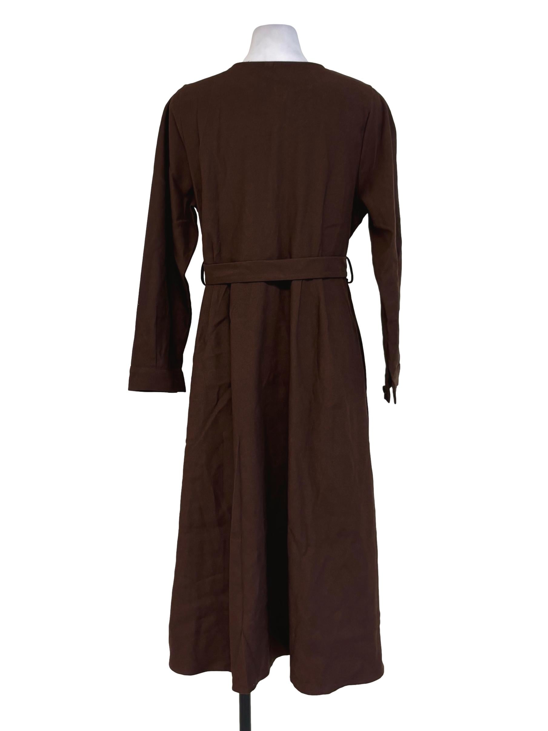 Gingerbread Brown Buttoned Straight Dress