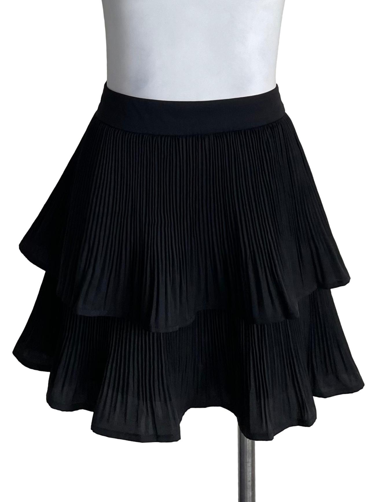 Black Accordion Layer Skirt