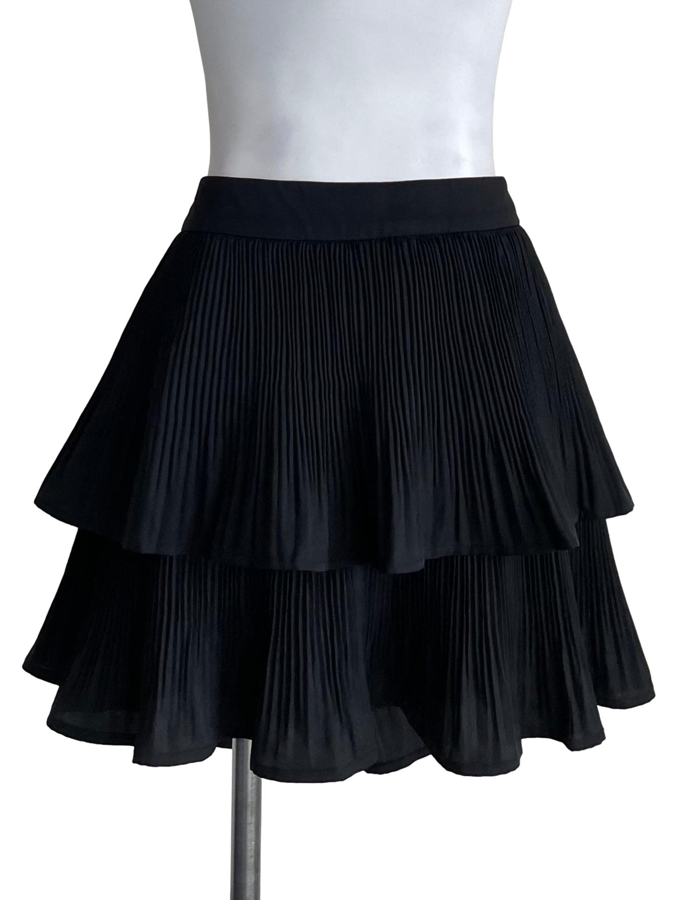 Black Accordion Layer Skirt