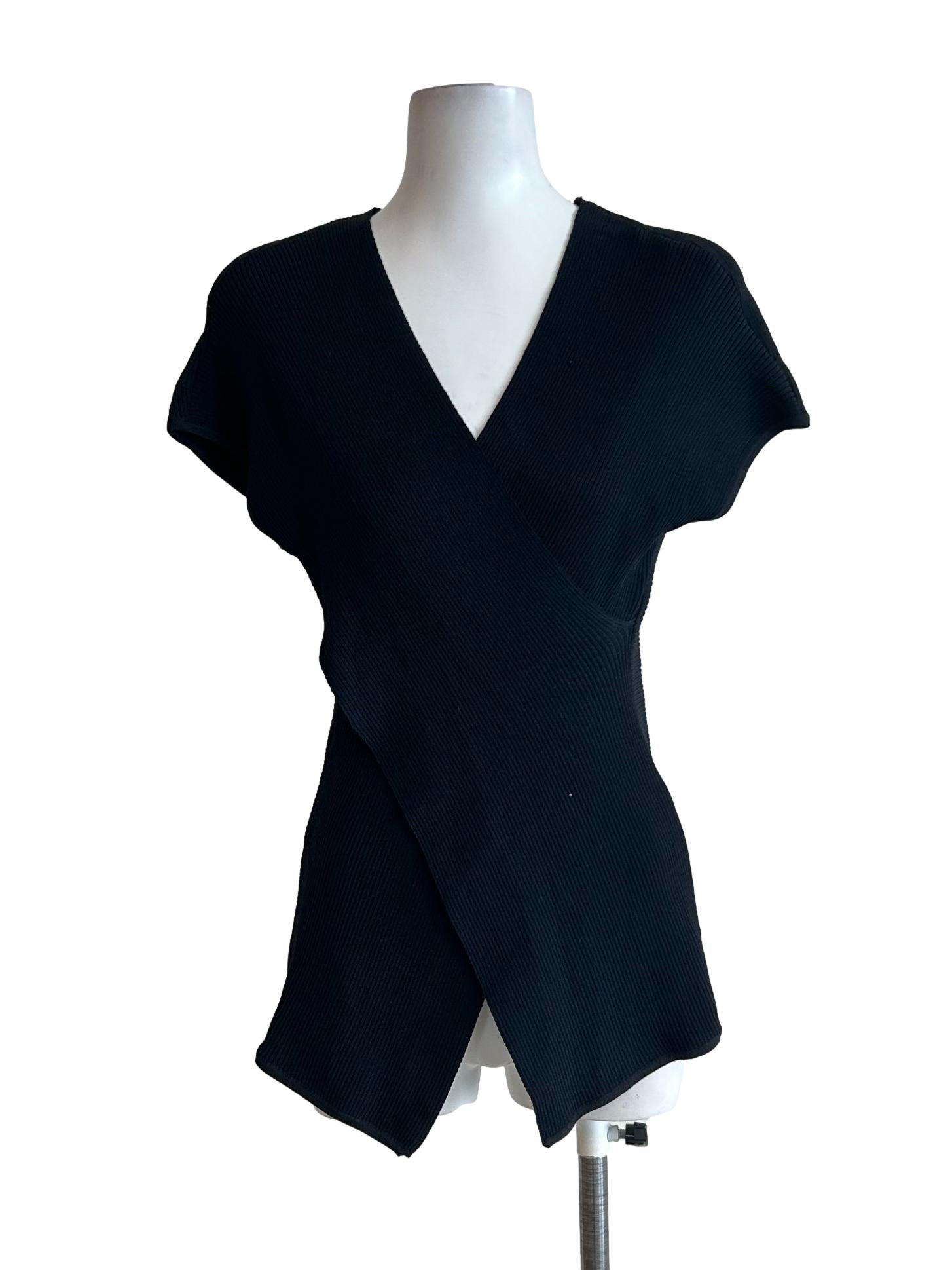 Black Ribbed Sleeveless Top