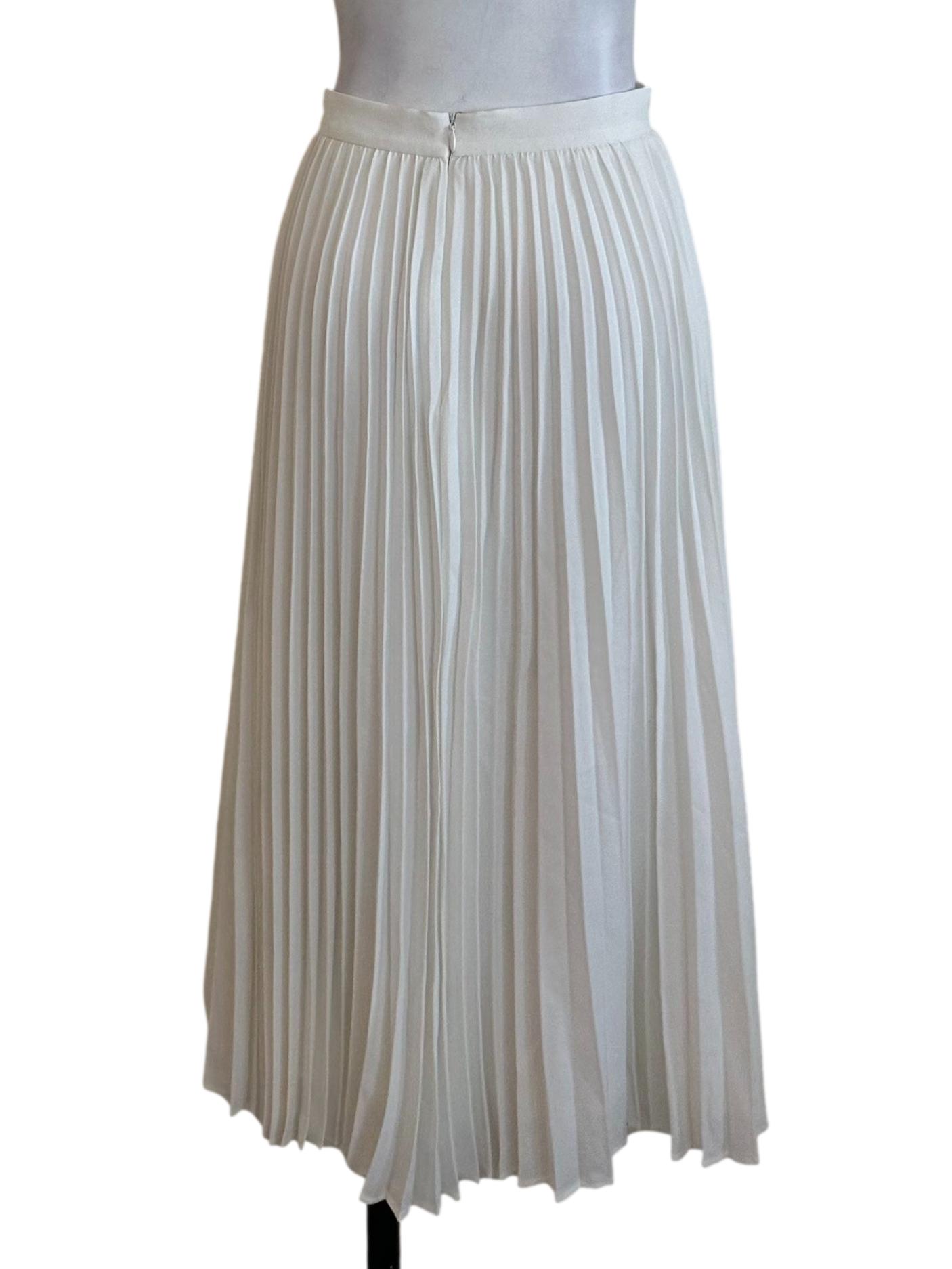 Pearl White Pleated Skirt