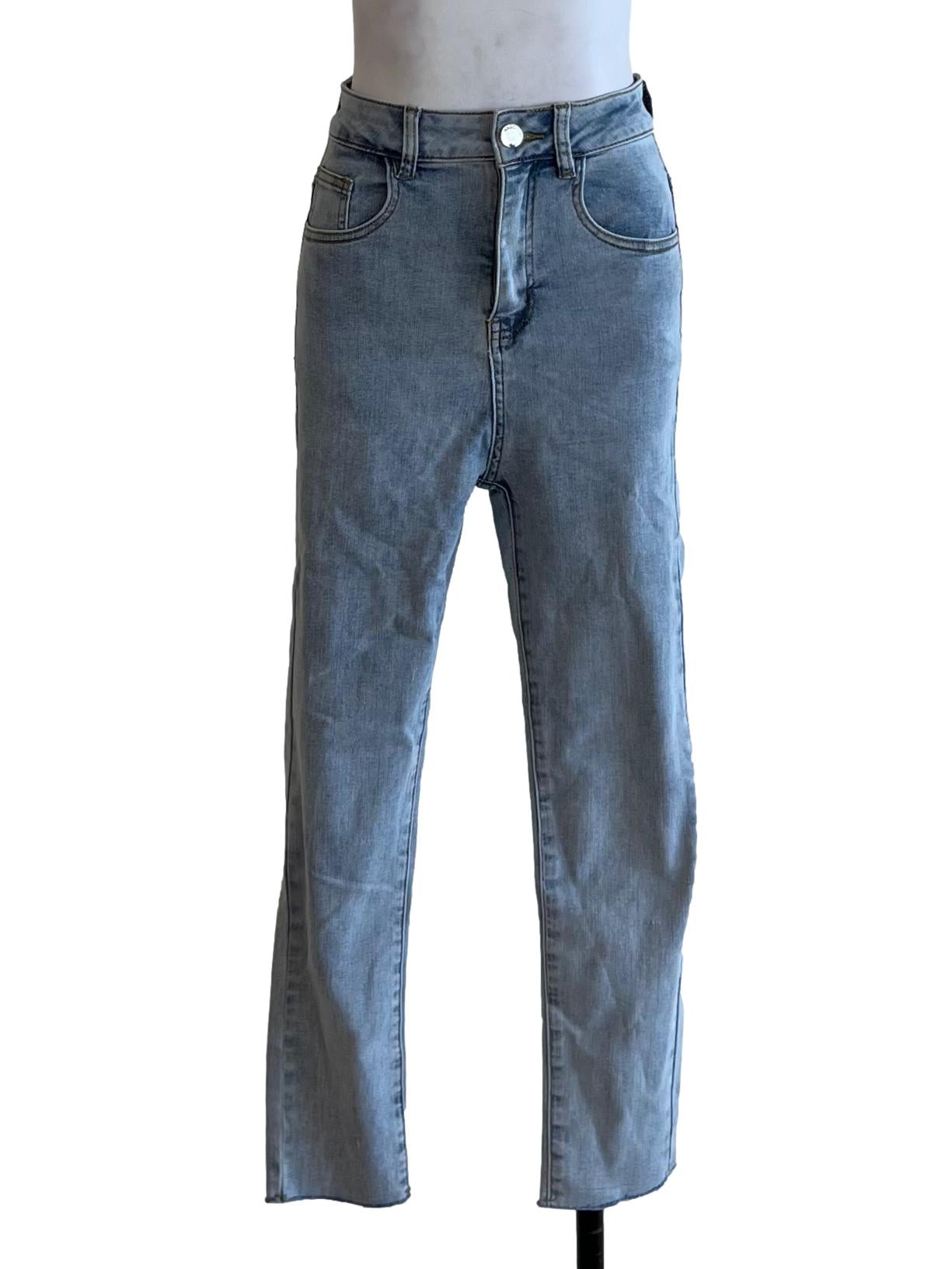 Sky Blue Denim Plain Skinny Jeans