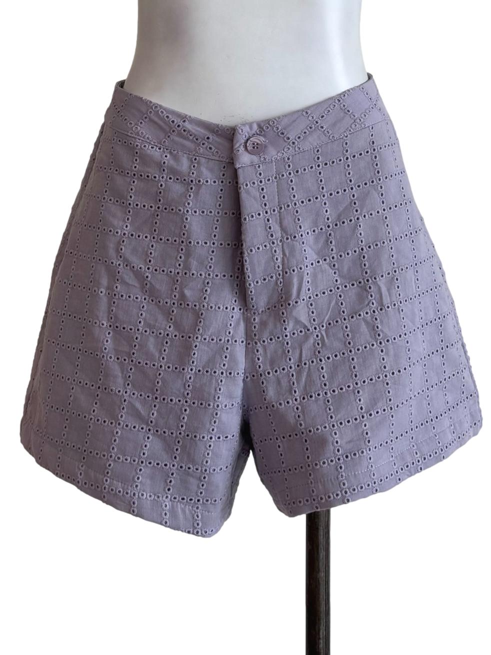 Lavender Eyelet Short Pants