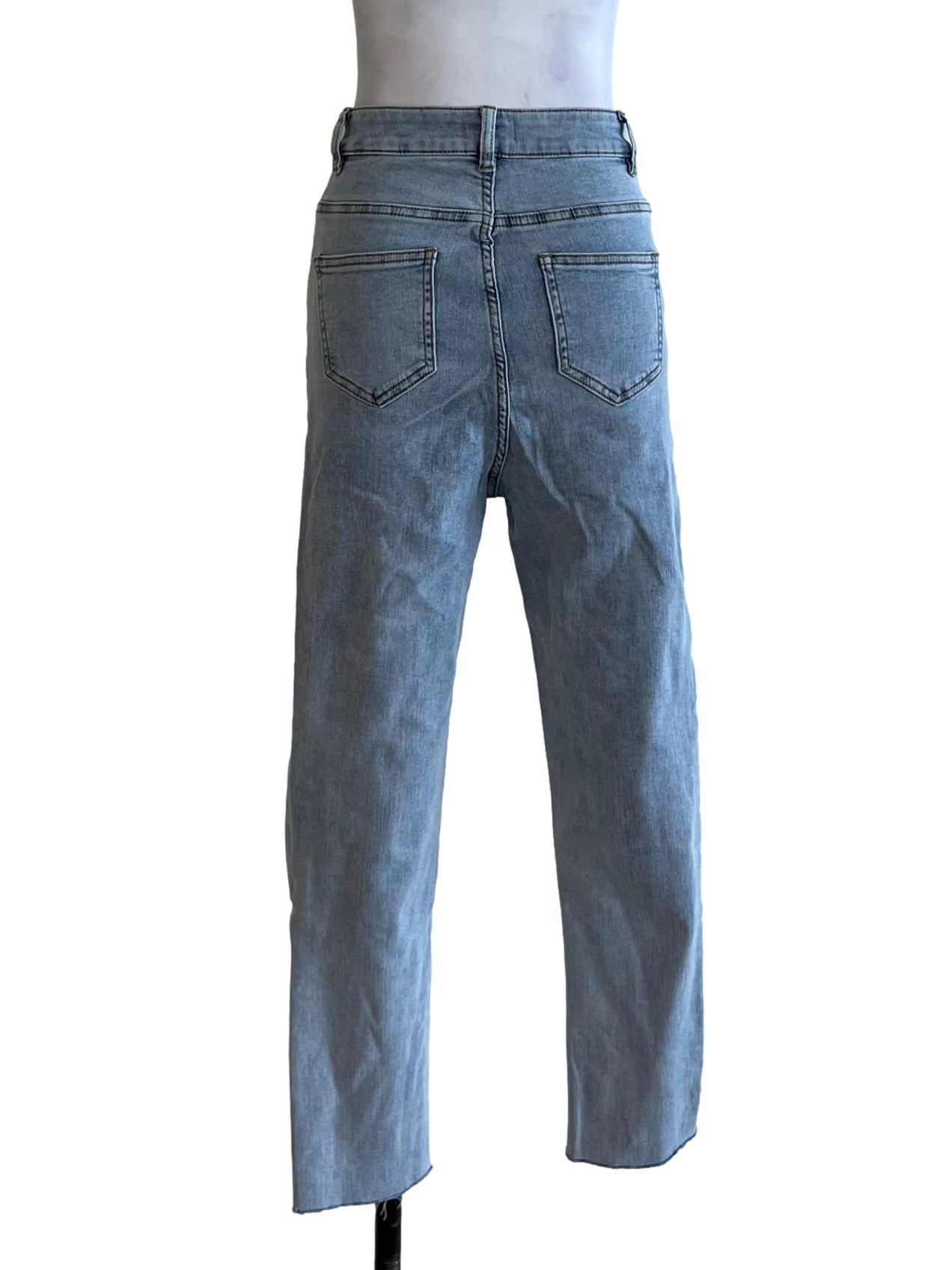 Sky Blue Denim Plain Skinny Jeans