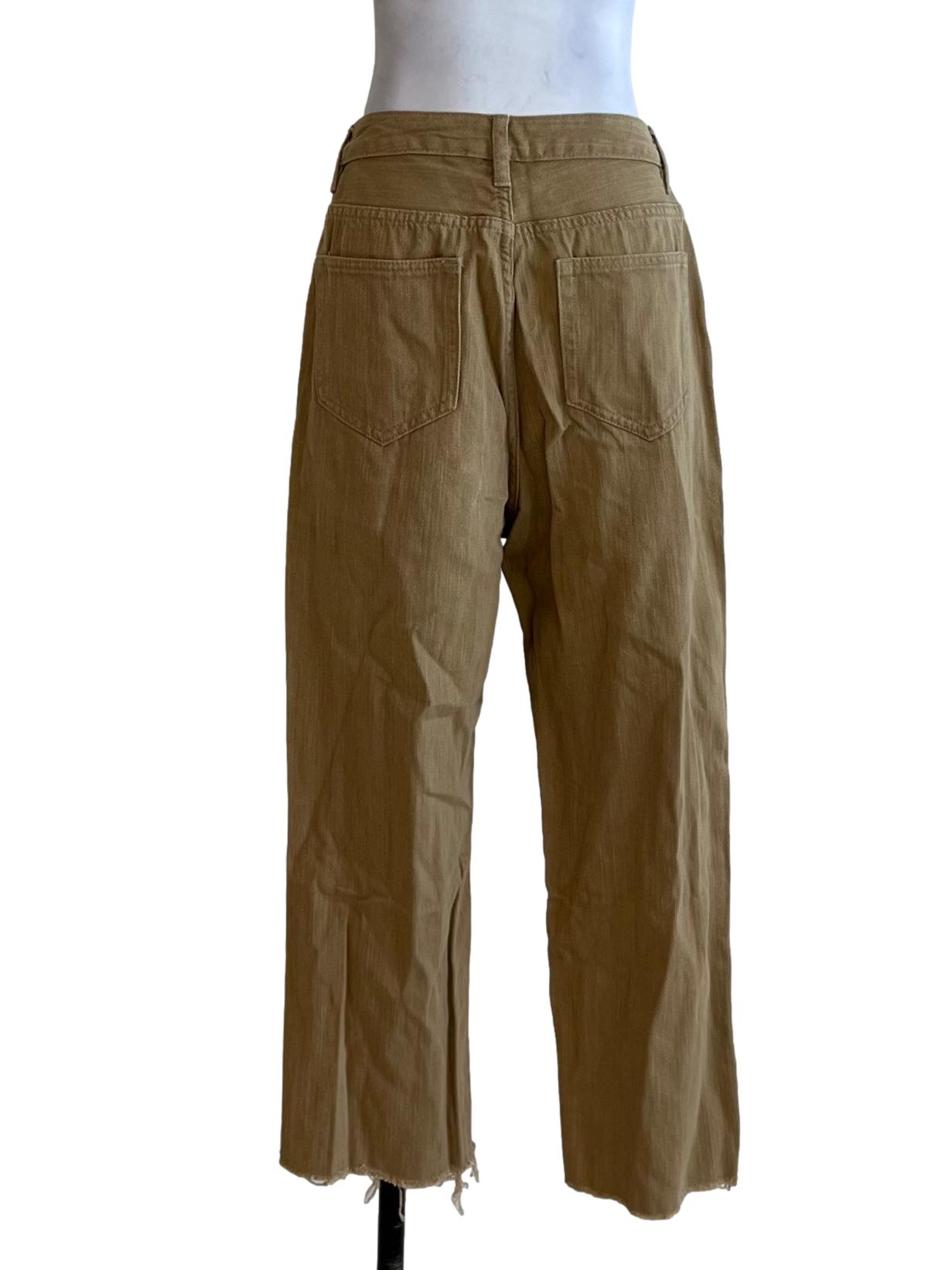 Beige High-Waisted Wide Leg Jeans