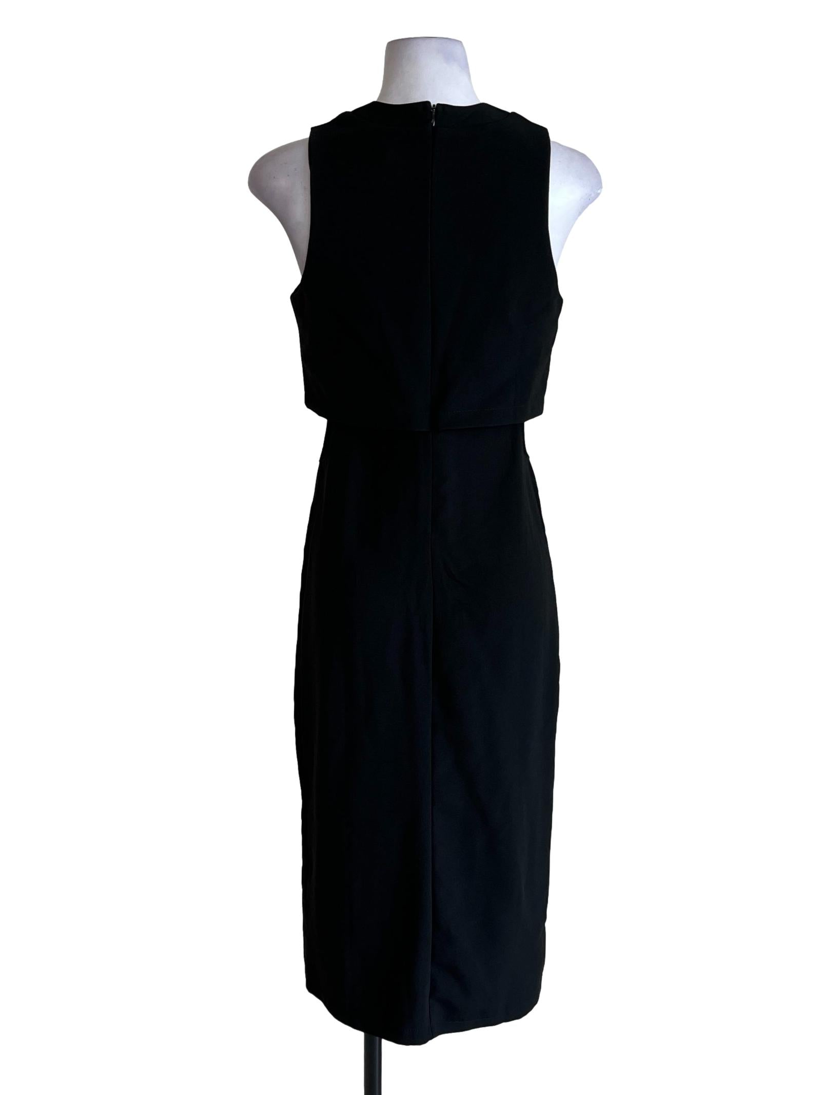 Coal Black Sleeveless A-Line Dress