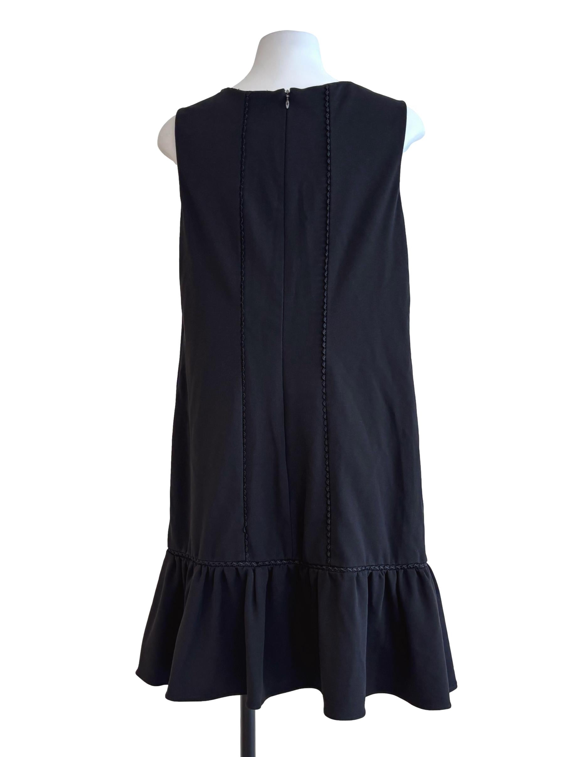 Soft Black Sleeveless Drop Waist Dress