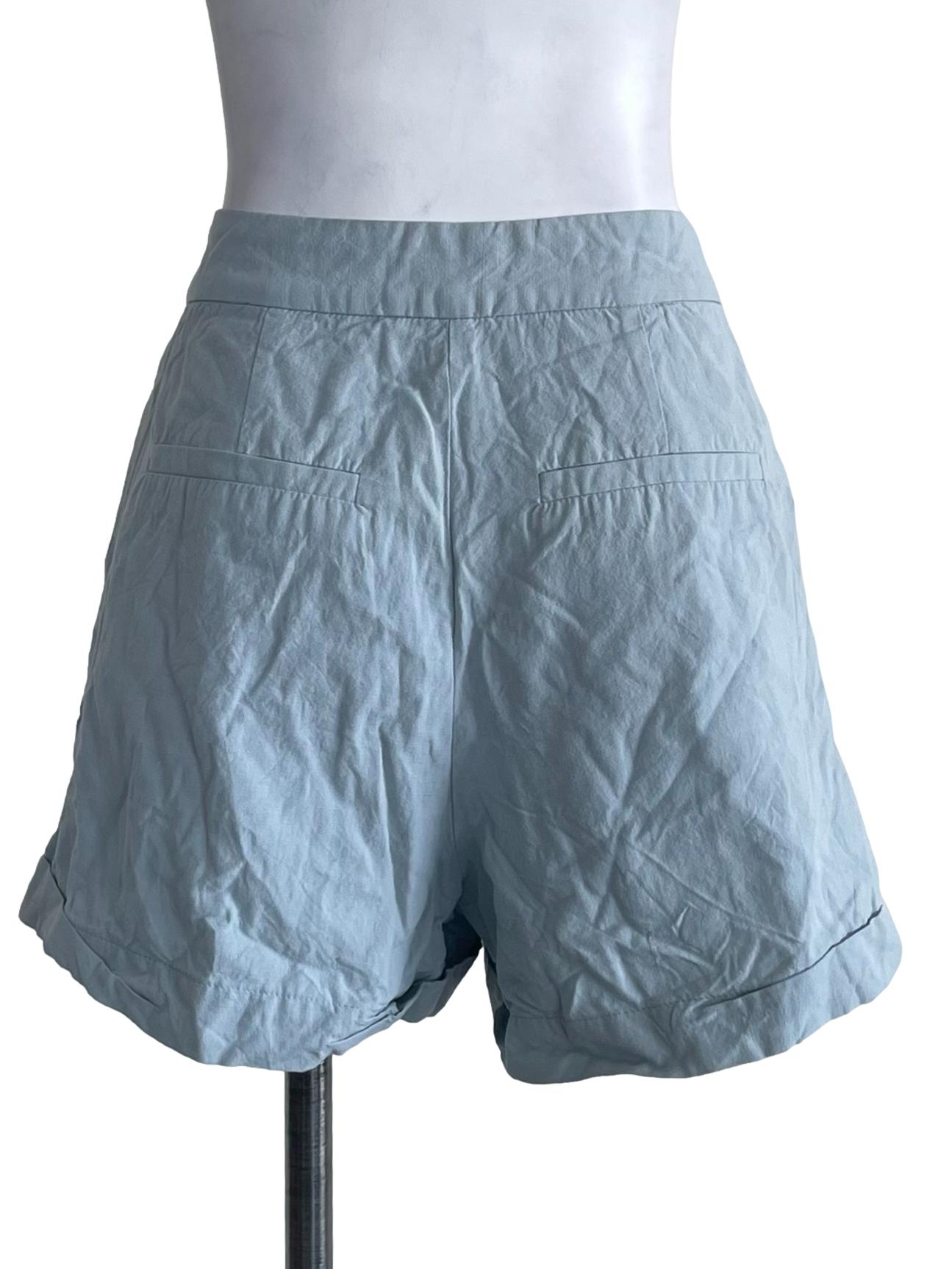 Light Blue Cuffed Shorts