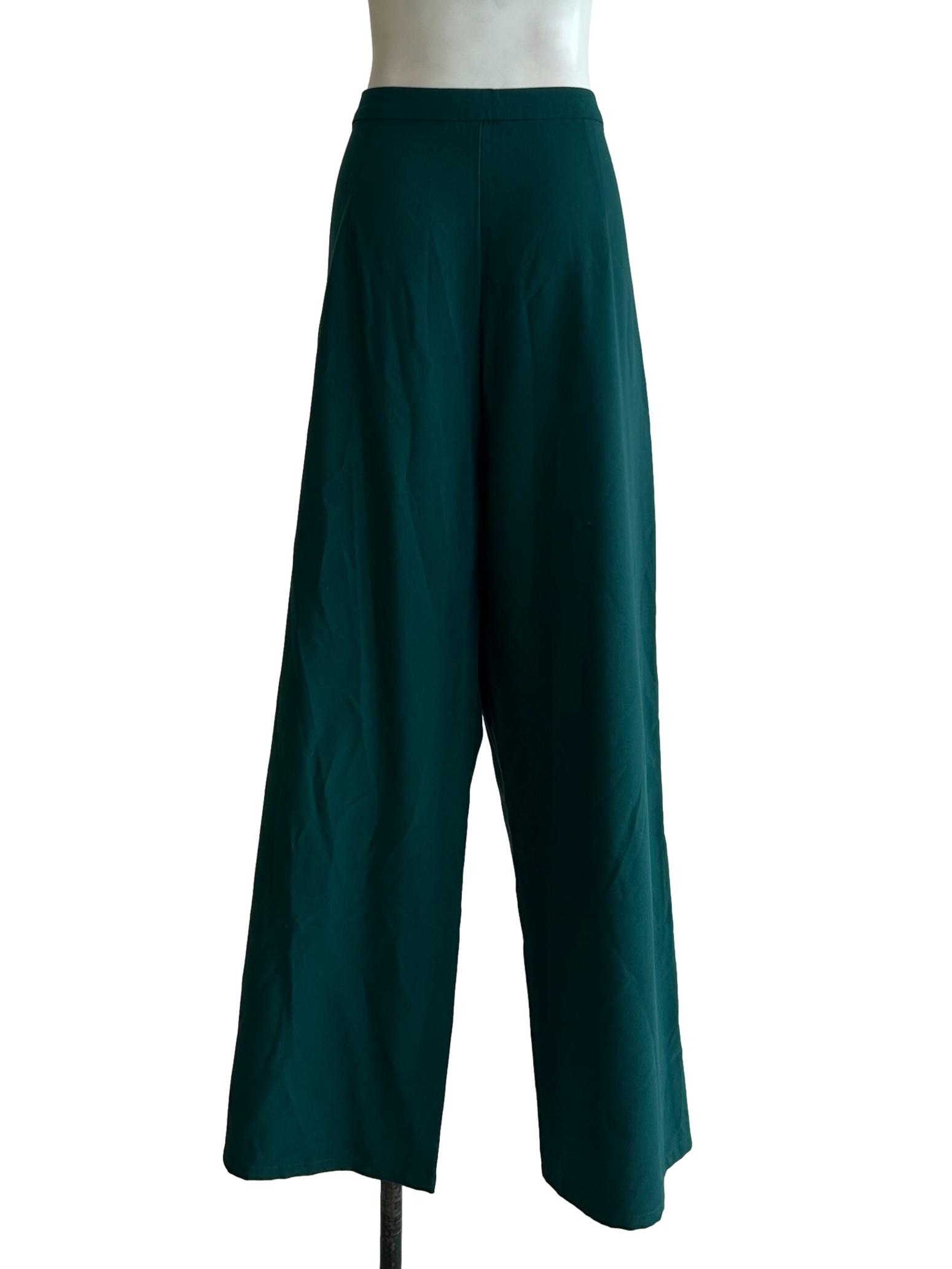 Emerald Green Straight-Cut Pants