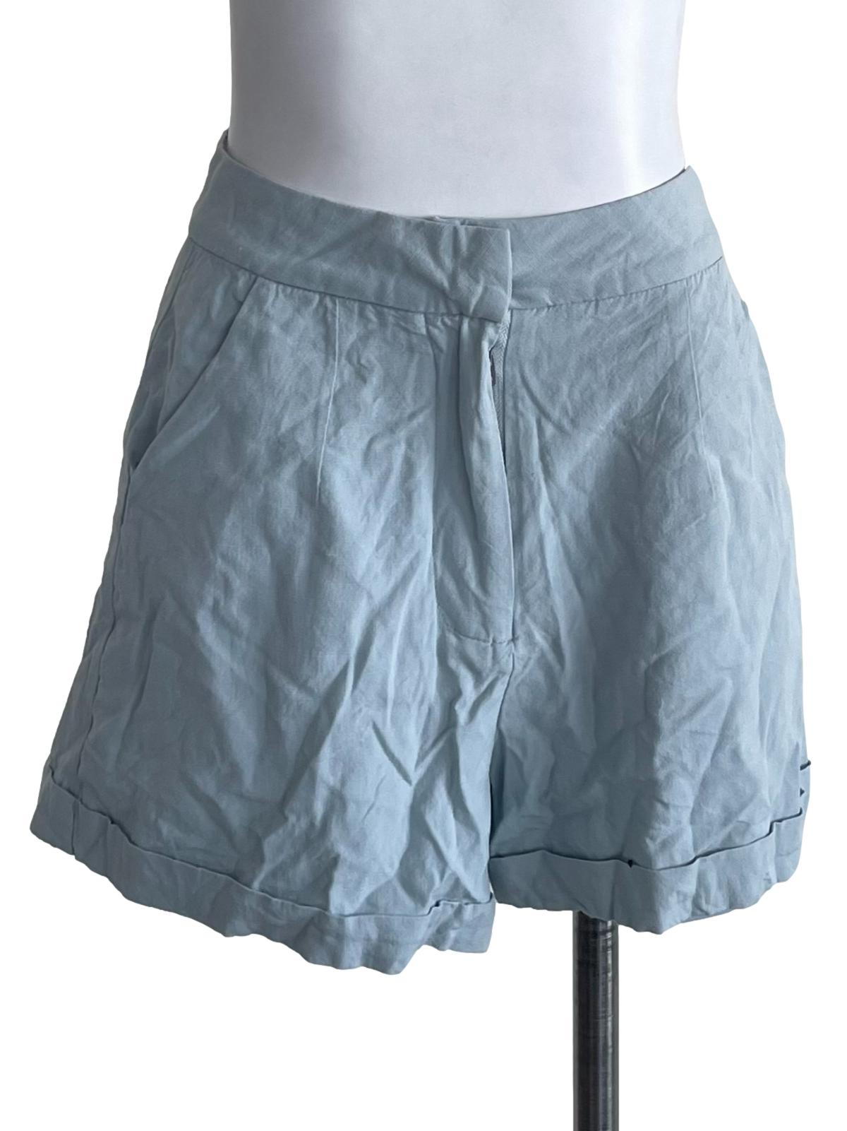 Light Blue Cuffed Shorts