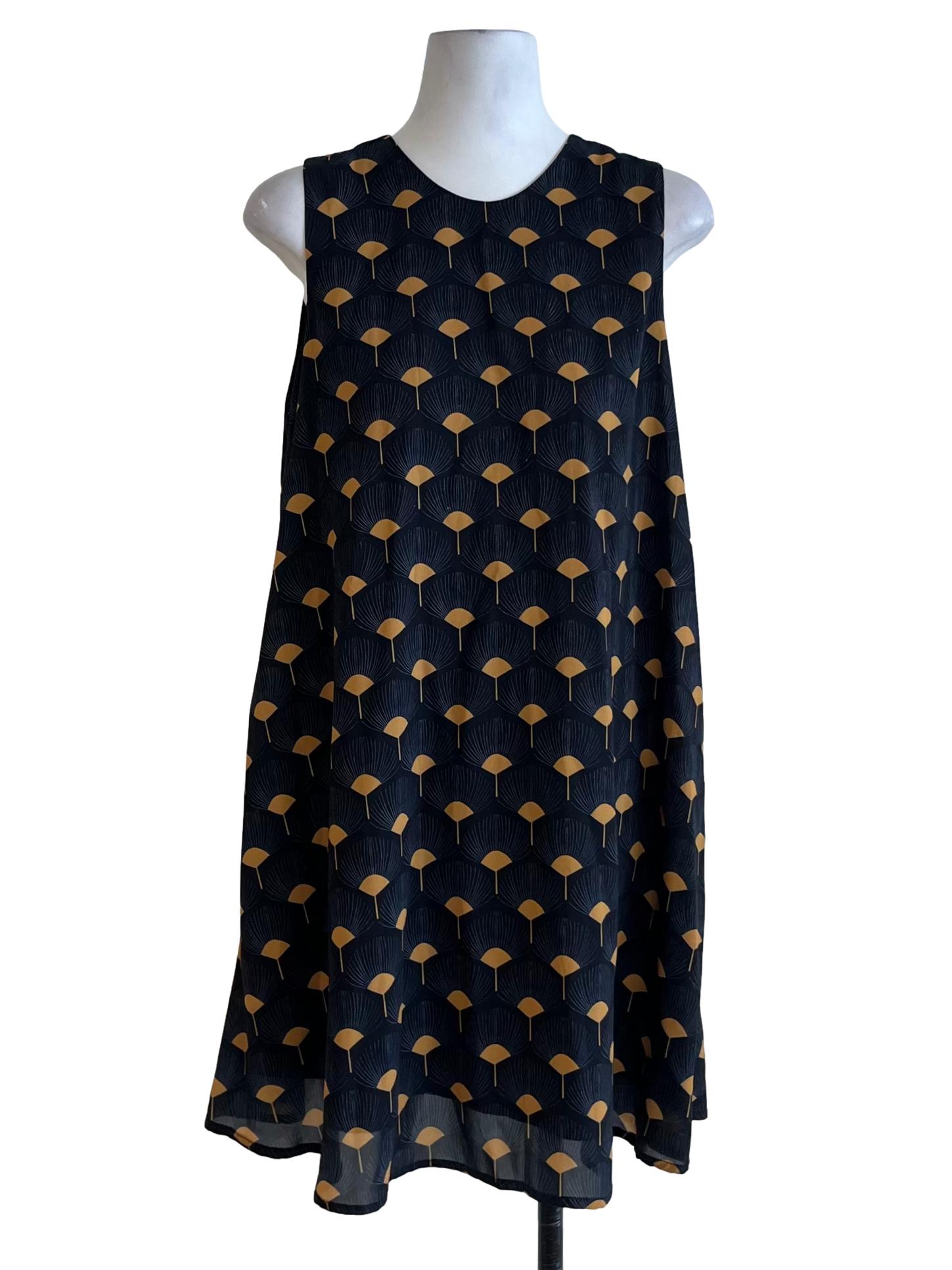 Black Abstract Shift Dress