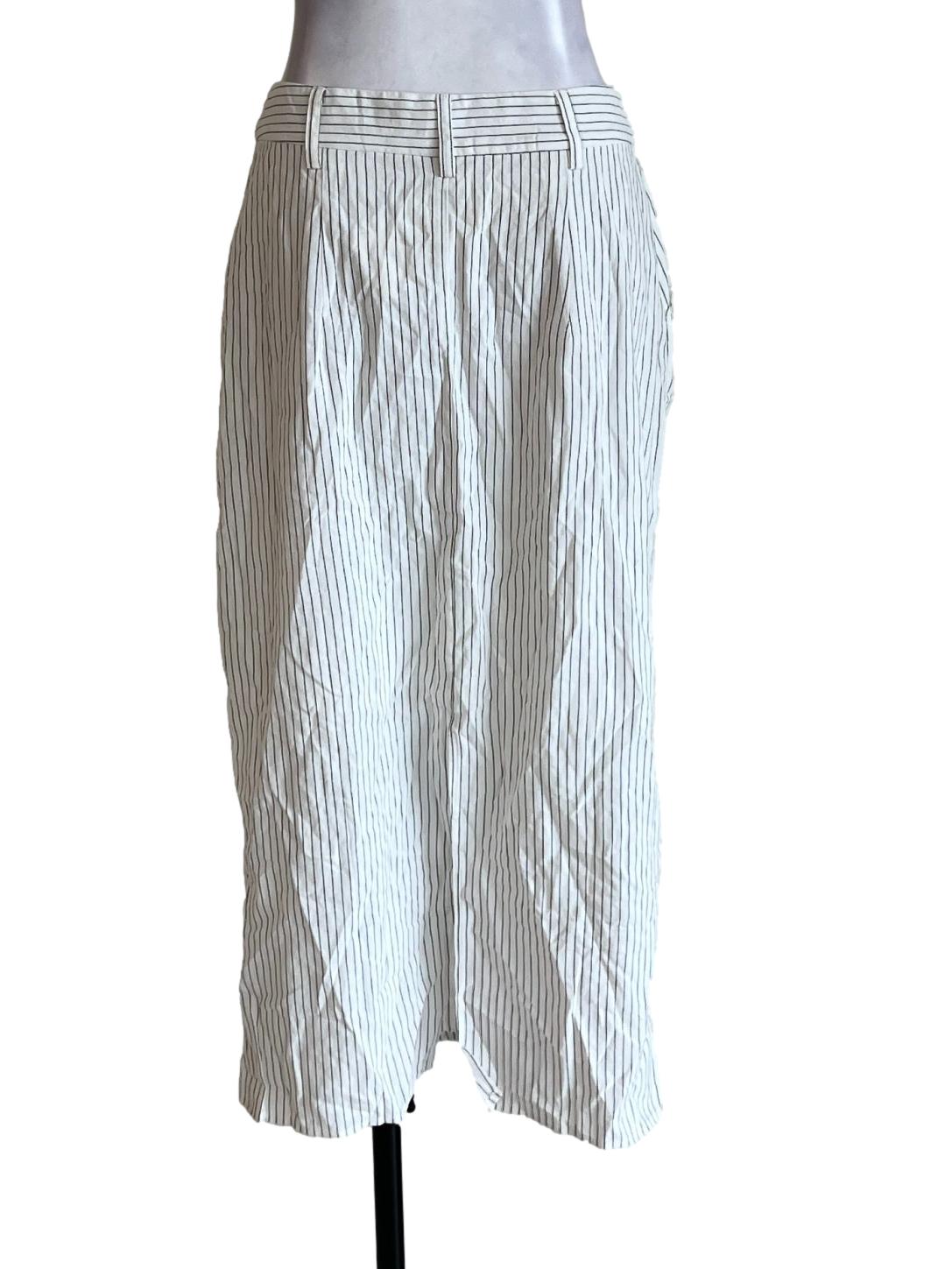 Pearl White Brown Stripe Tube Skirt