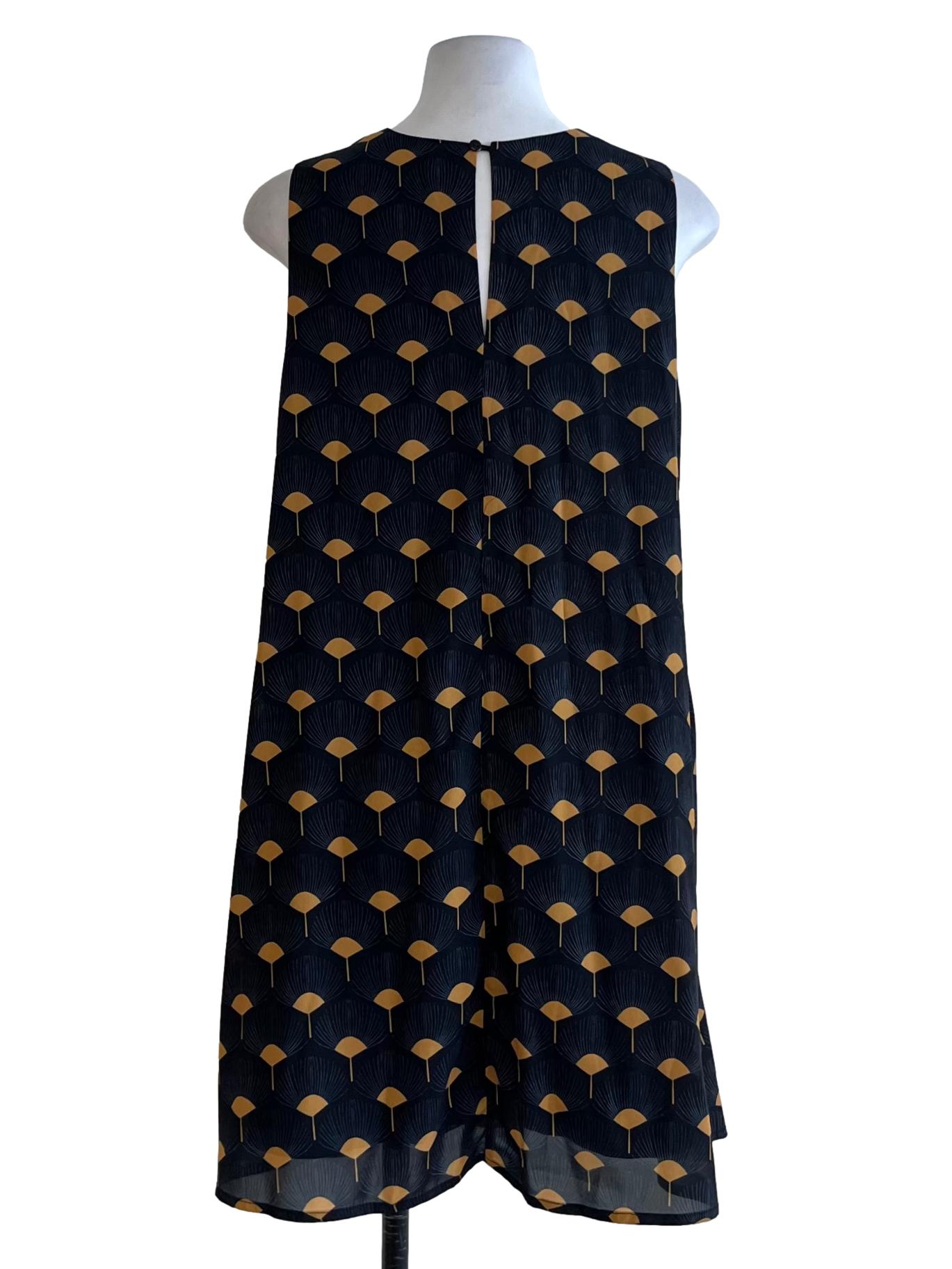 Black Abstract Shift Dress