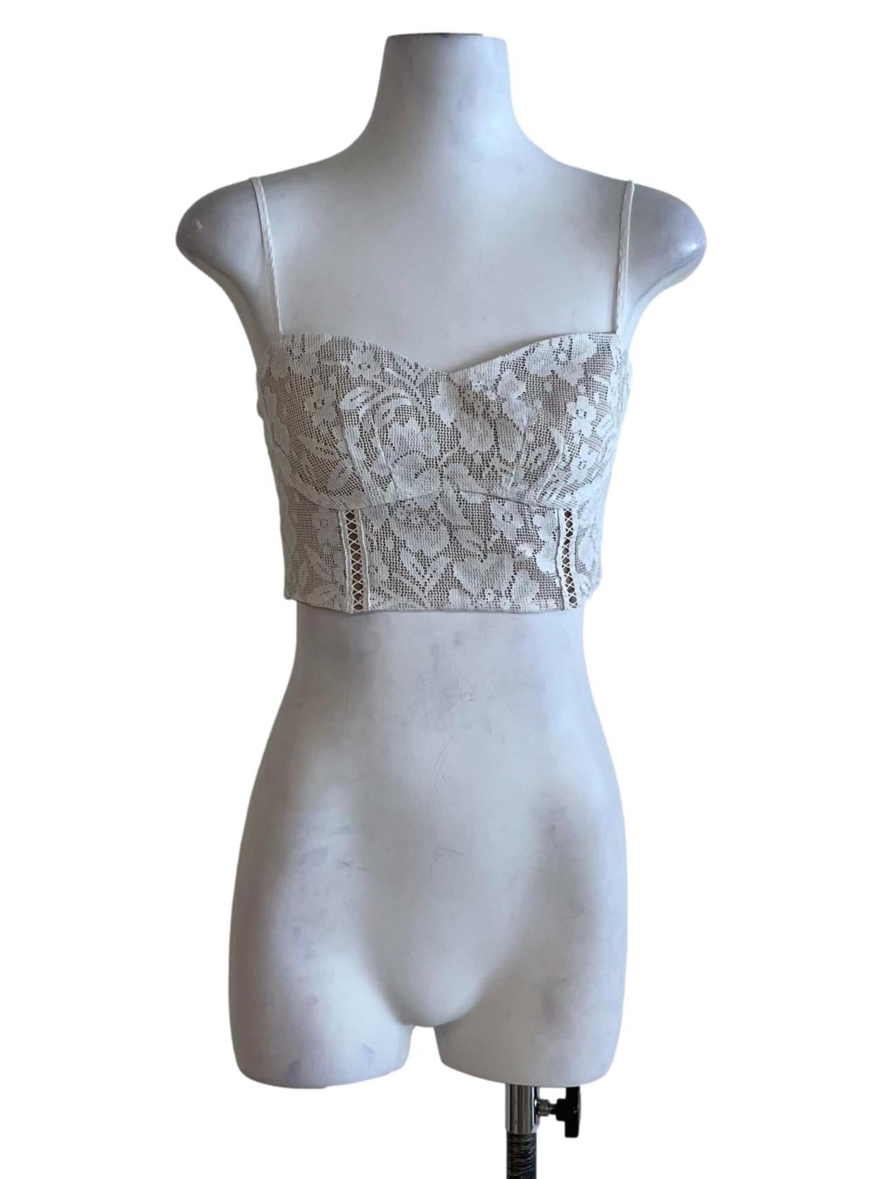 White Spaghetti Strap Cropped Top