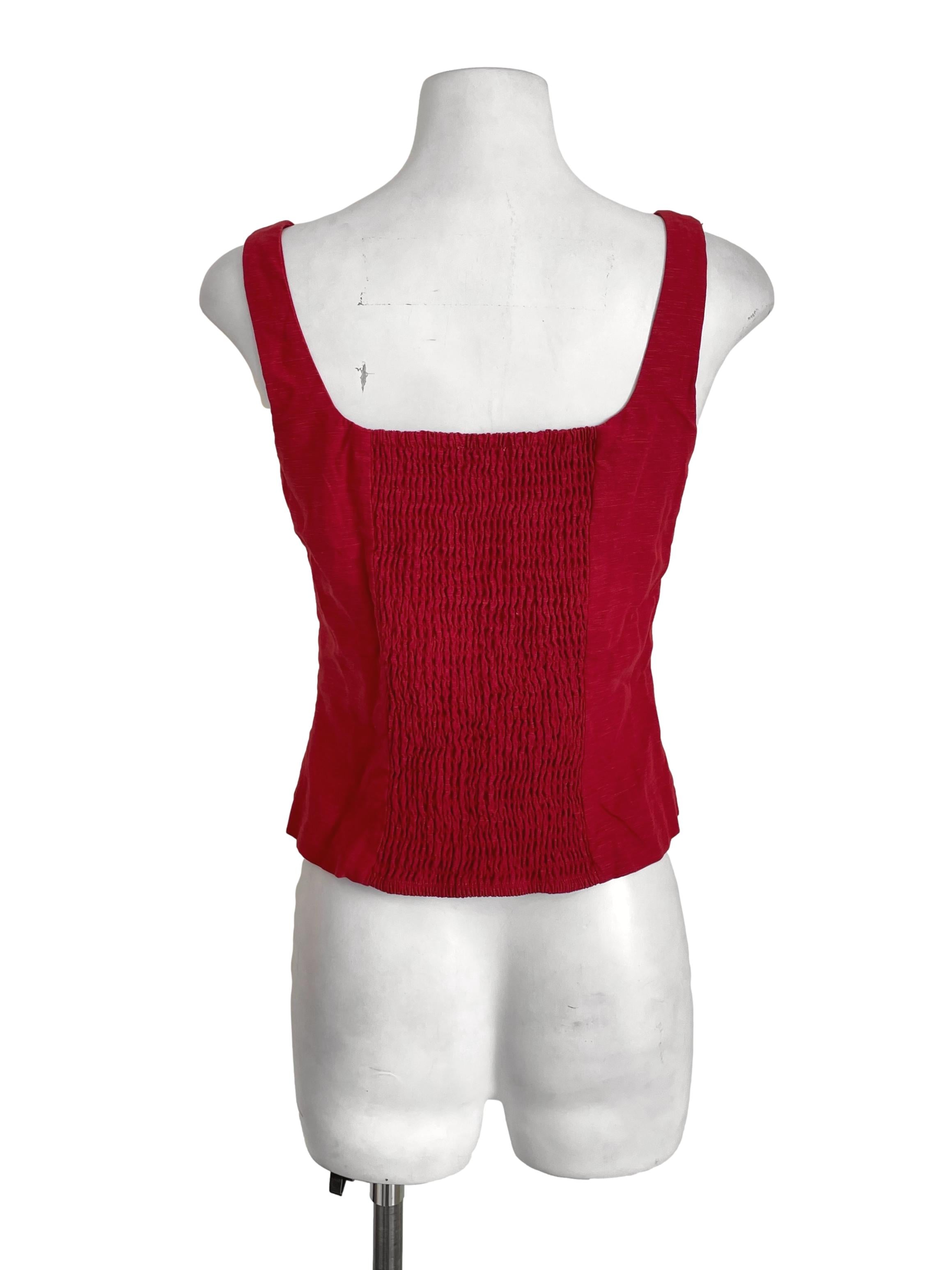 Red Button Down Mini Top TEM
