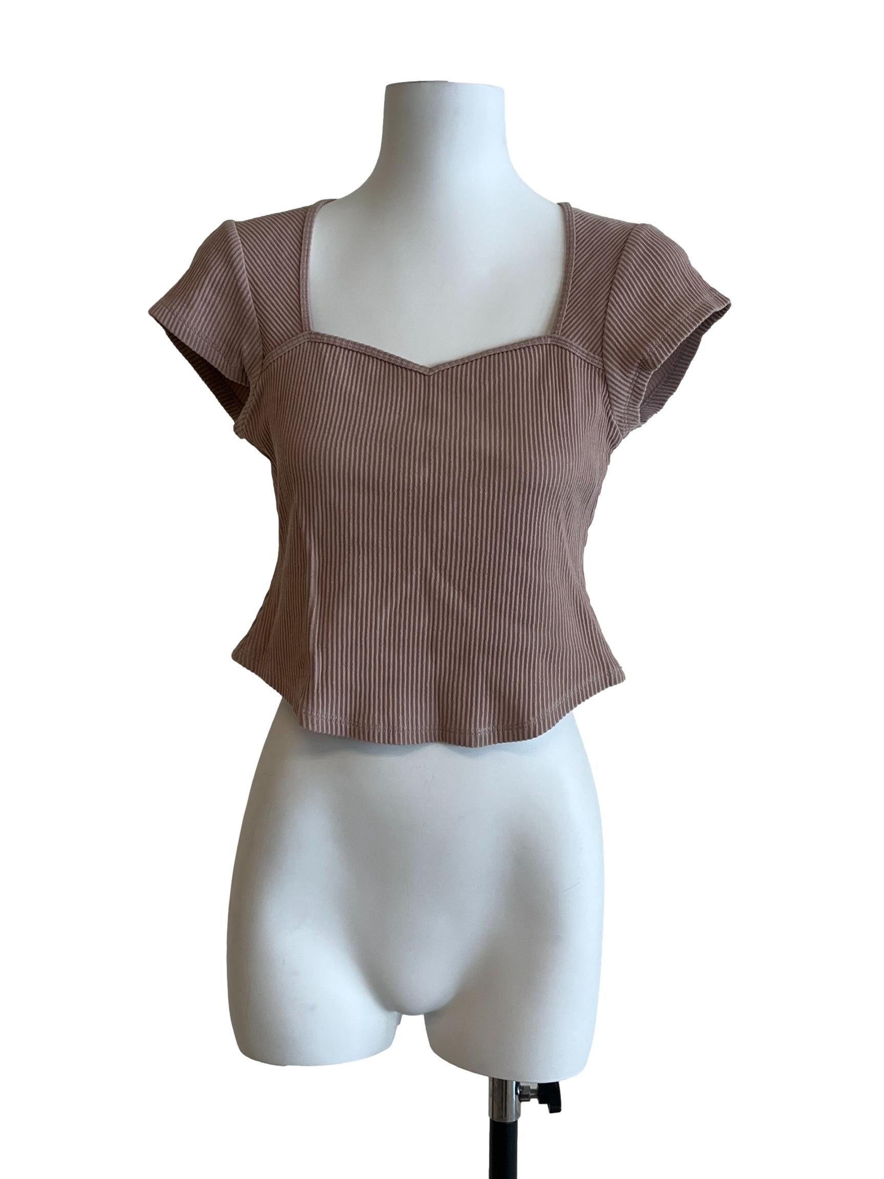Salmon Pink Queen Anne Top