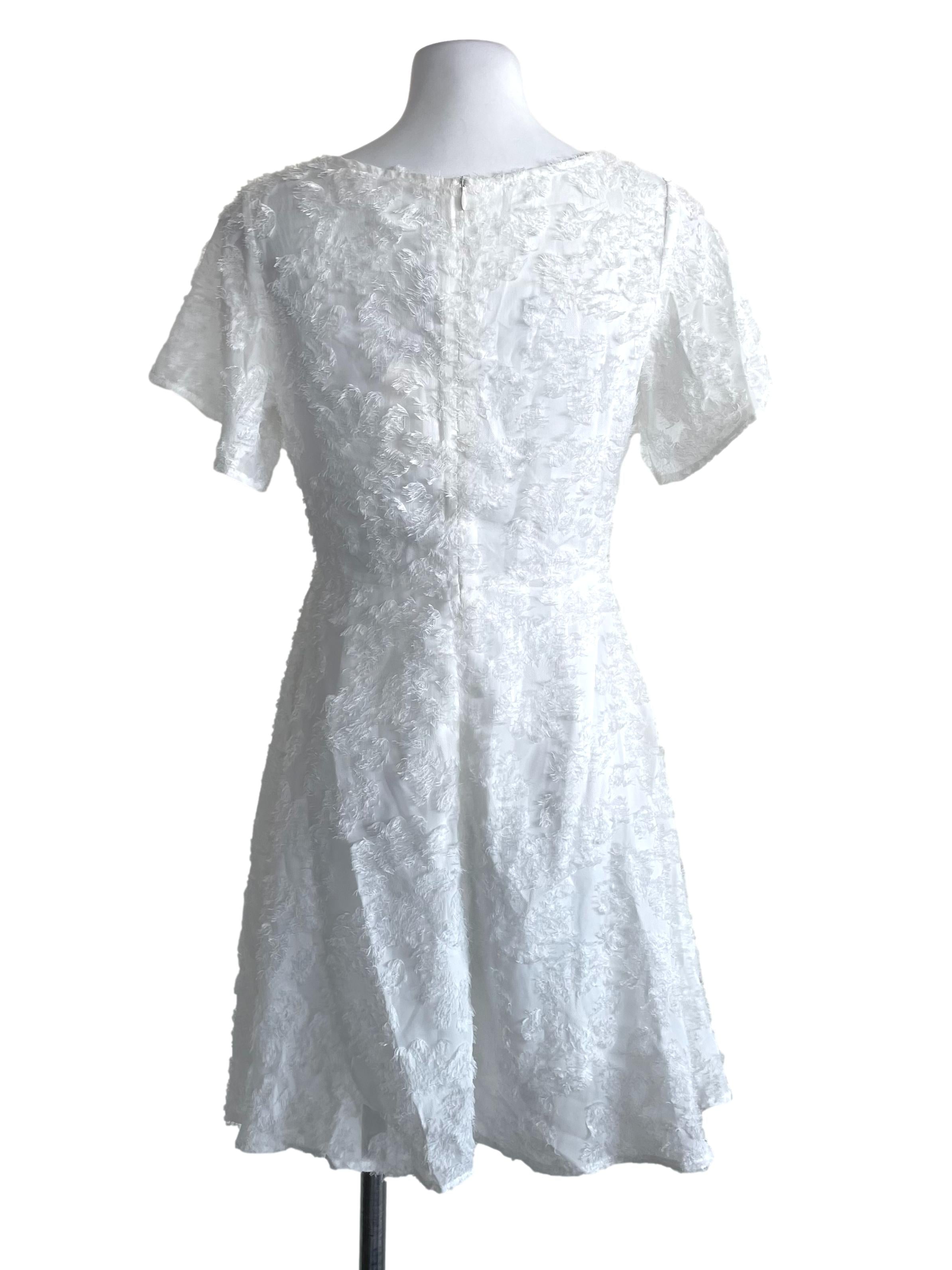 White Fuzzy A-Line Dress