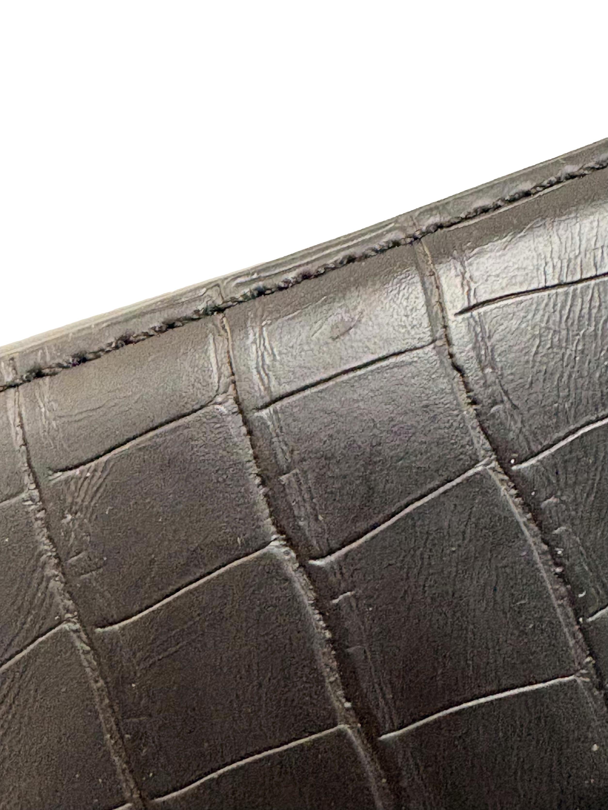 Black Mock Croc Mini City Bag With Asymmetric Flap