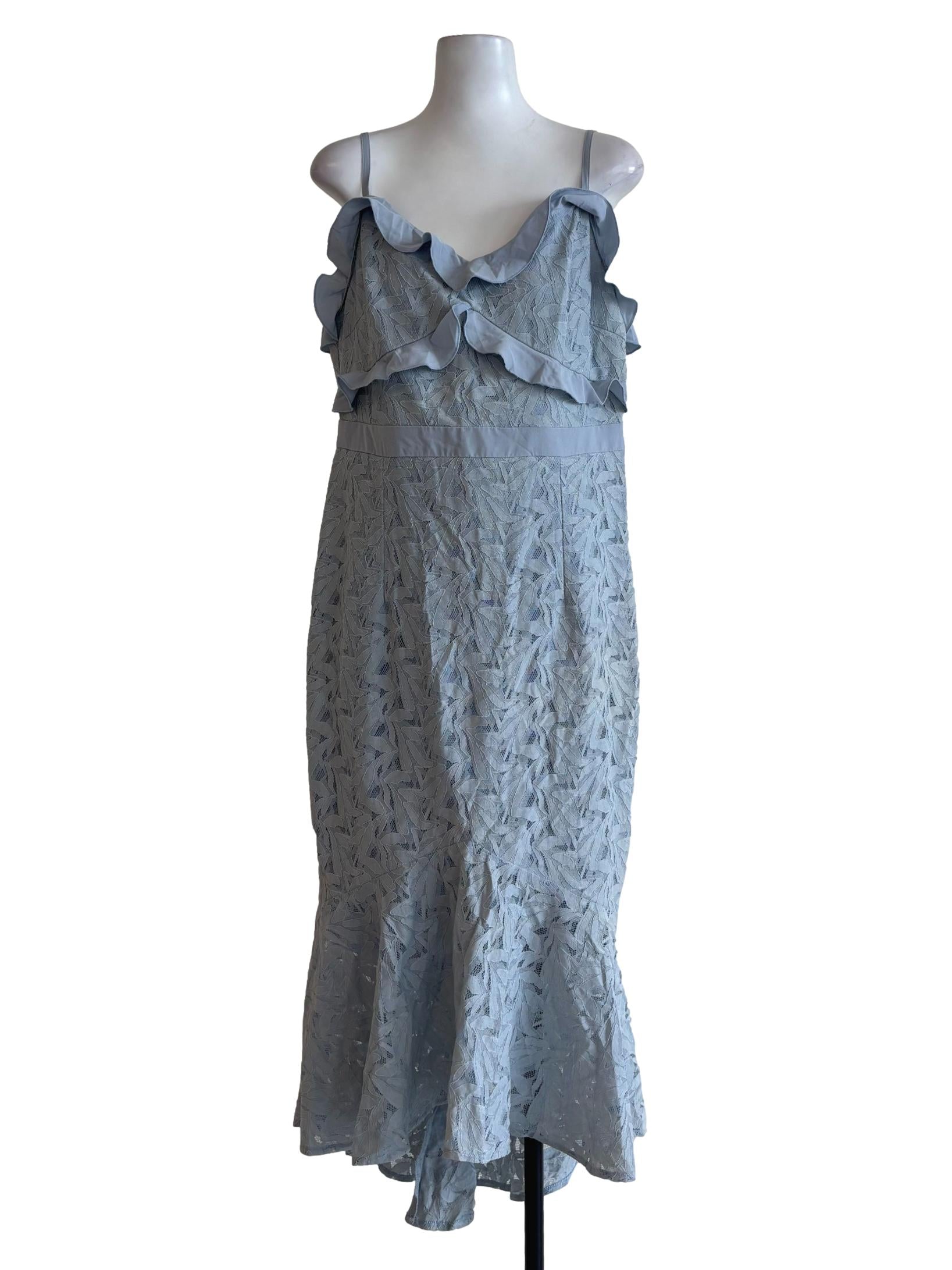 Baby Blue Spaghetti Strap Lace Dress