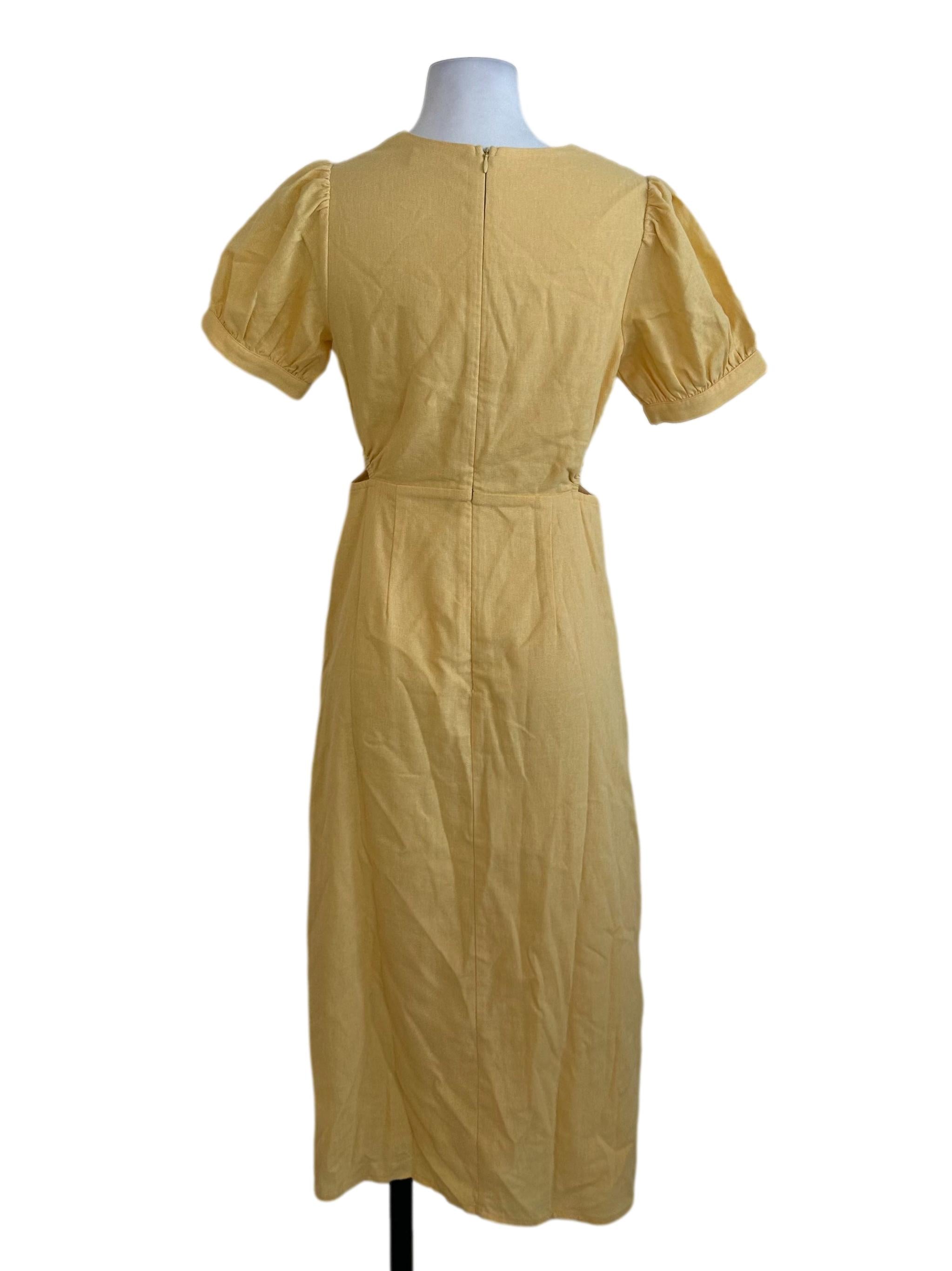 Sunny Yellow Puff Sleeve Dress
