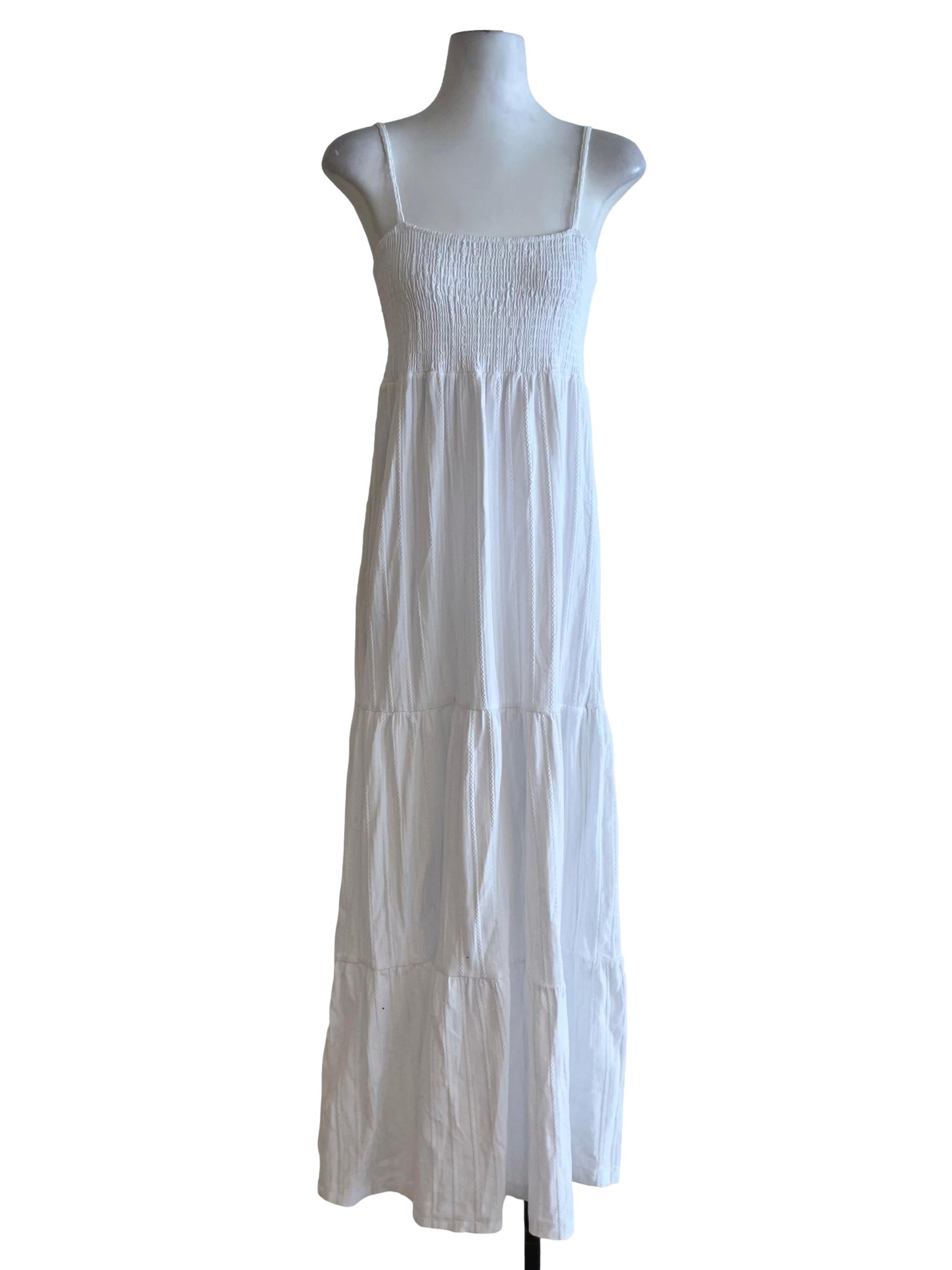 White Spaghetti Strap A-Line Dress