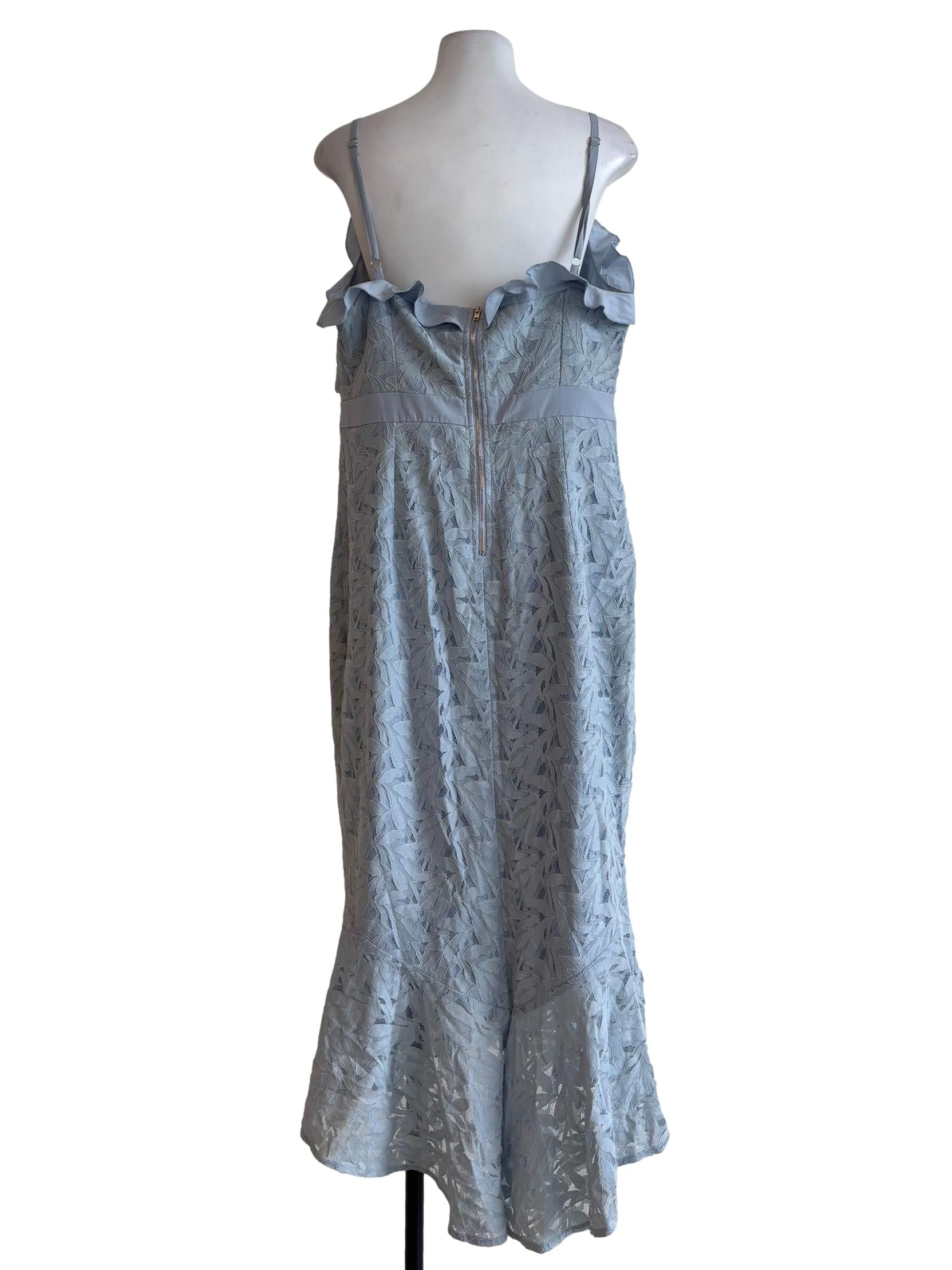 Baby Blue Spaghetti Strap Lace Dress