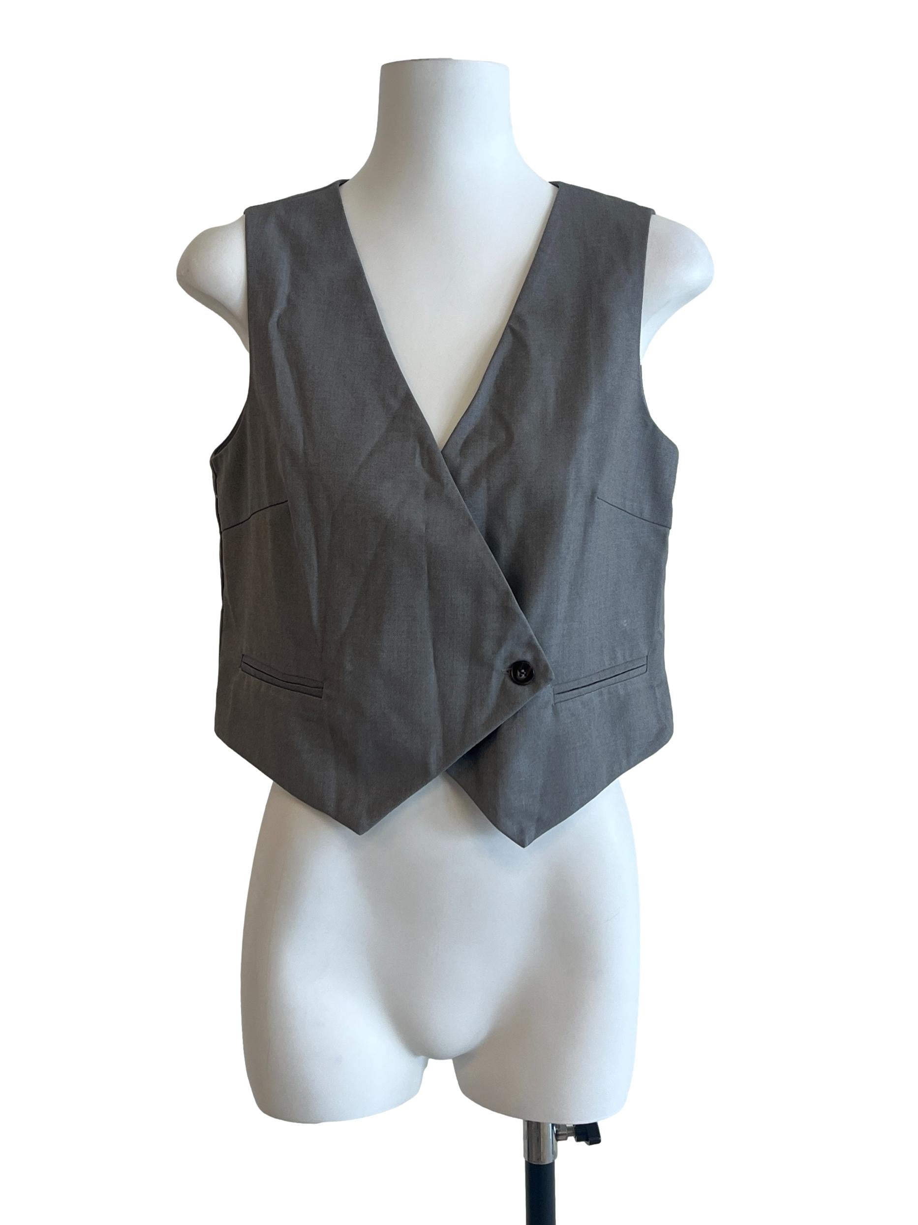 Silver Grey V-Neck  Sleeveless LB