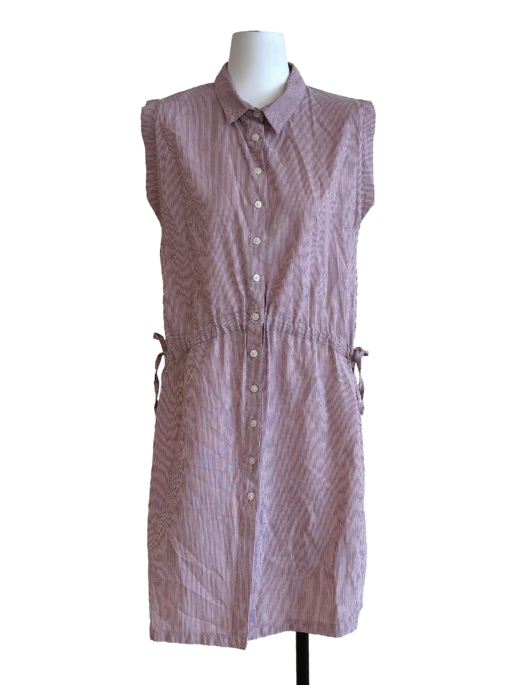 Orchid Pink Sleeveless Shirt Dress