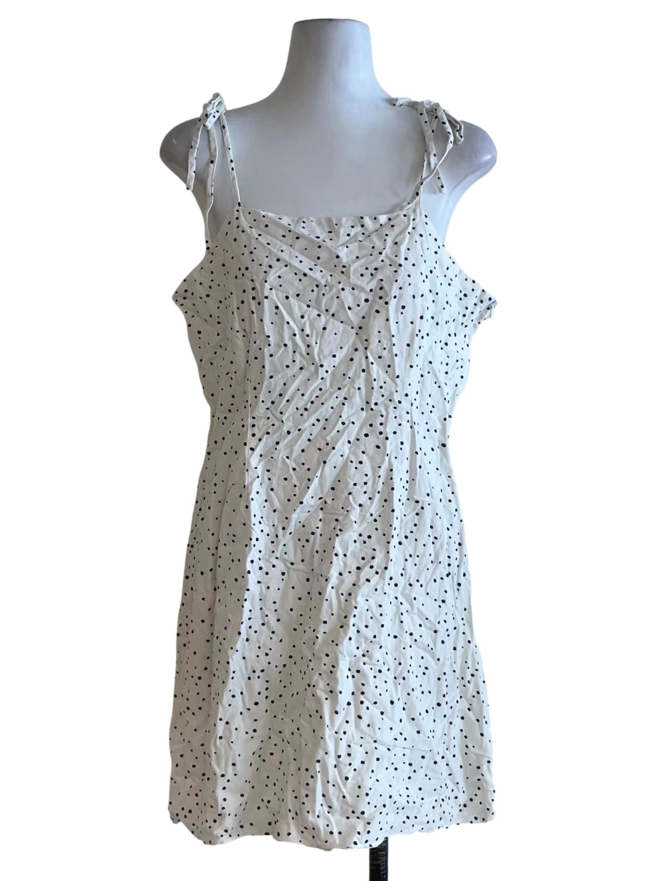 White Polka Dot Sheath Dress