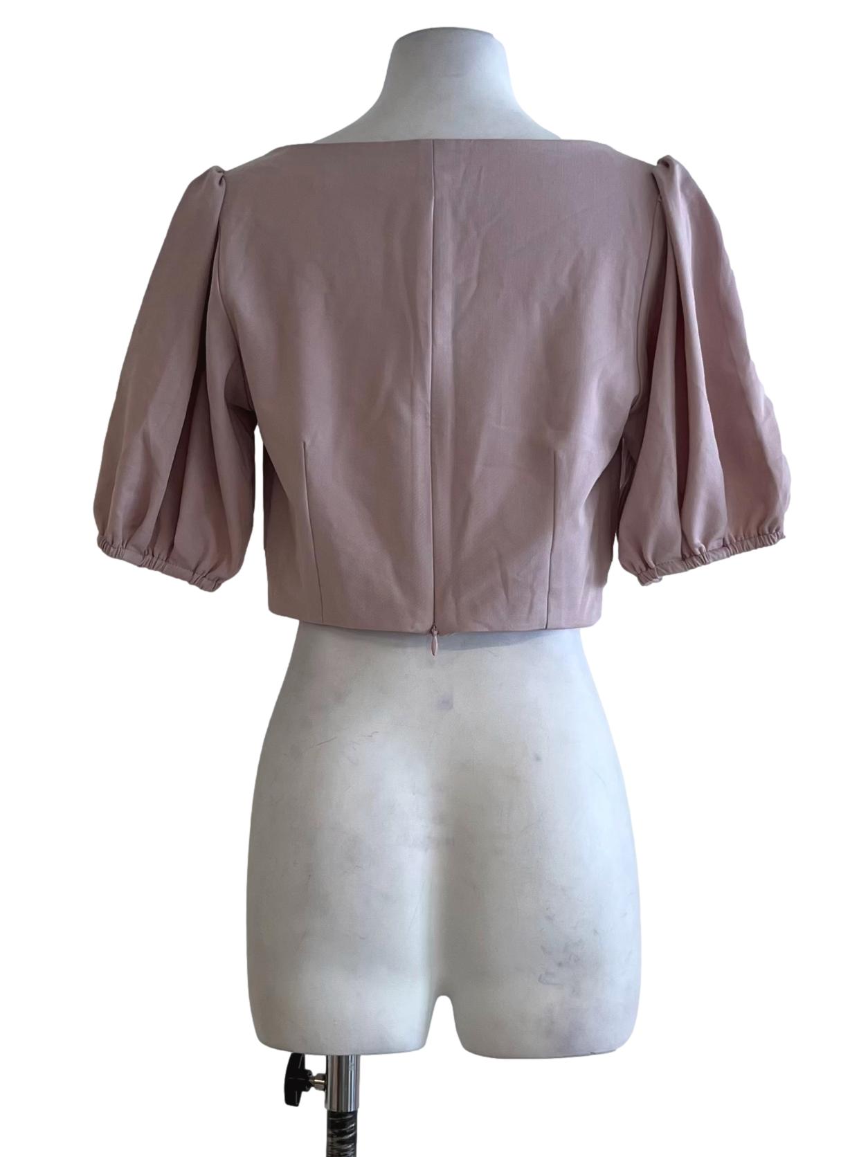 Blush Pink Sweetheart Neckline Blouse
