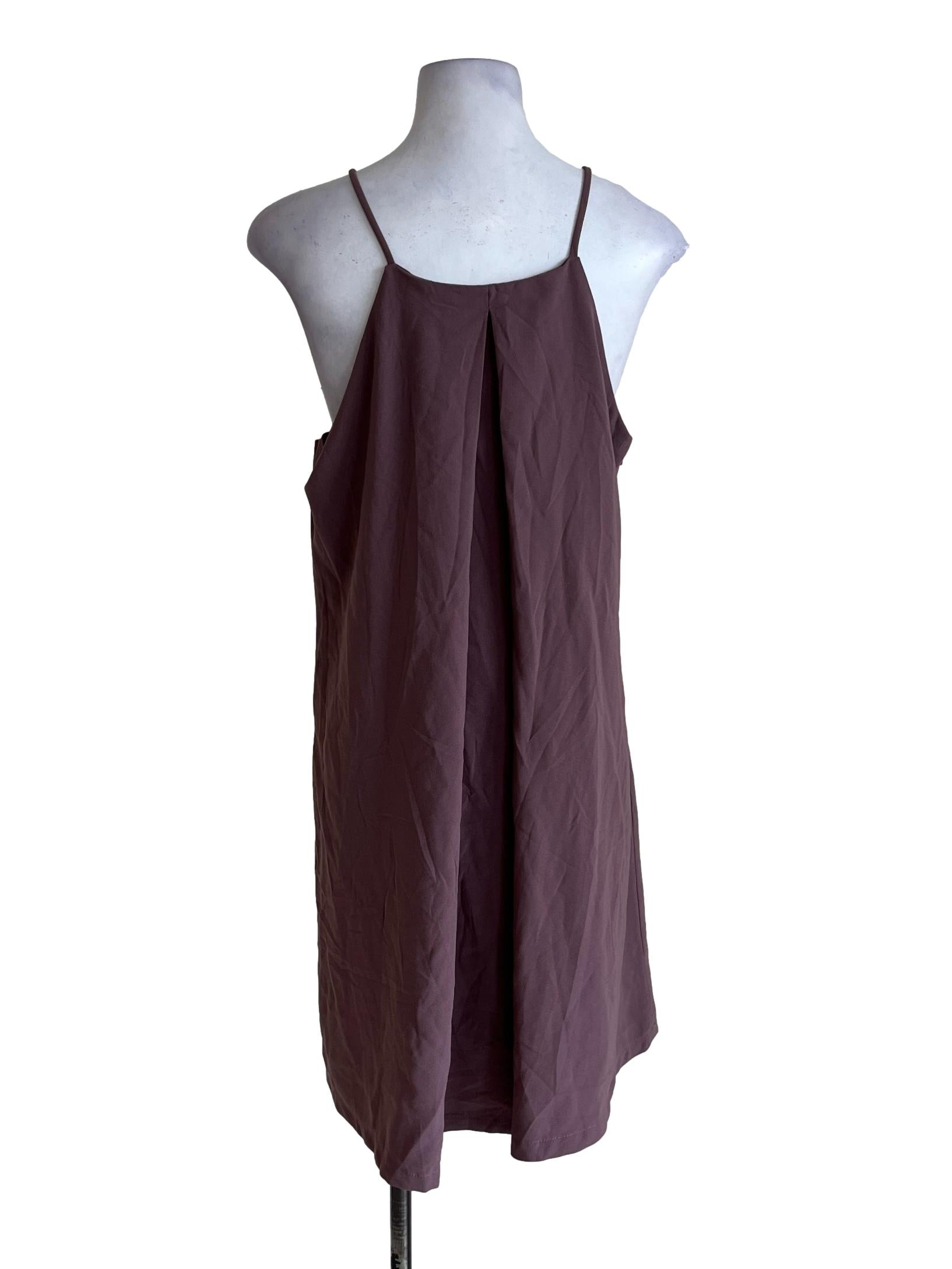 Grape Purple Halter Strap Sun Dress