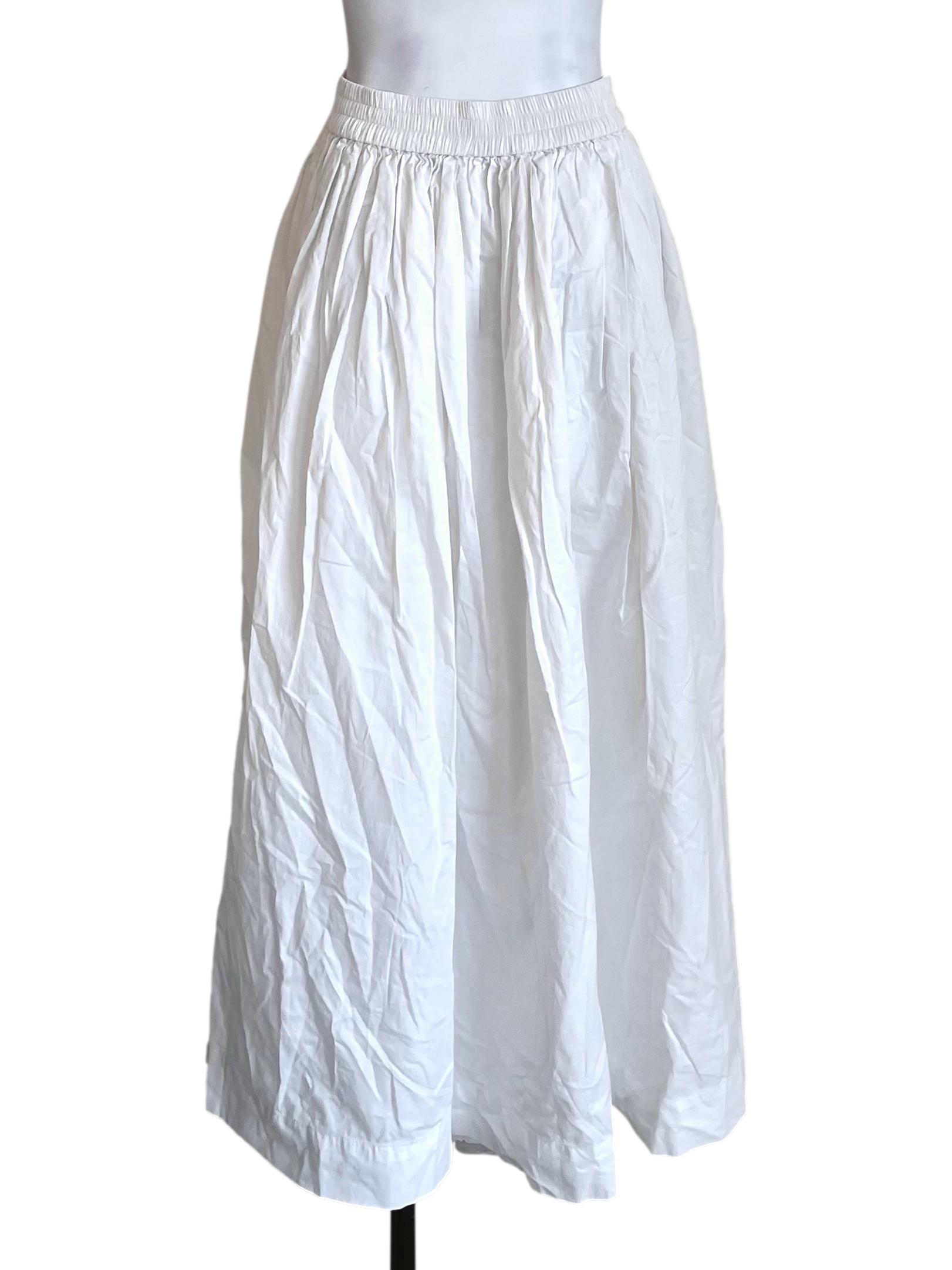 White A-Line Long Skirt LB