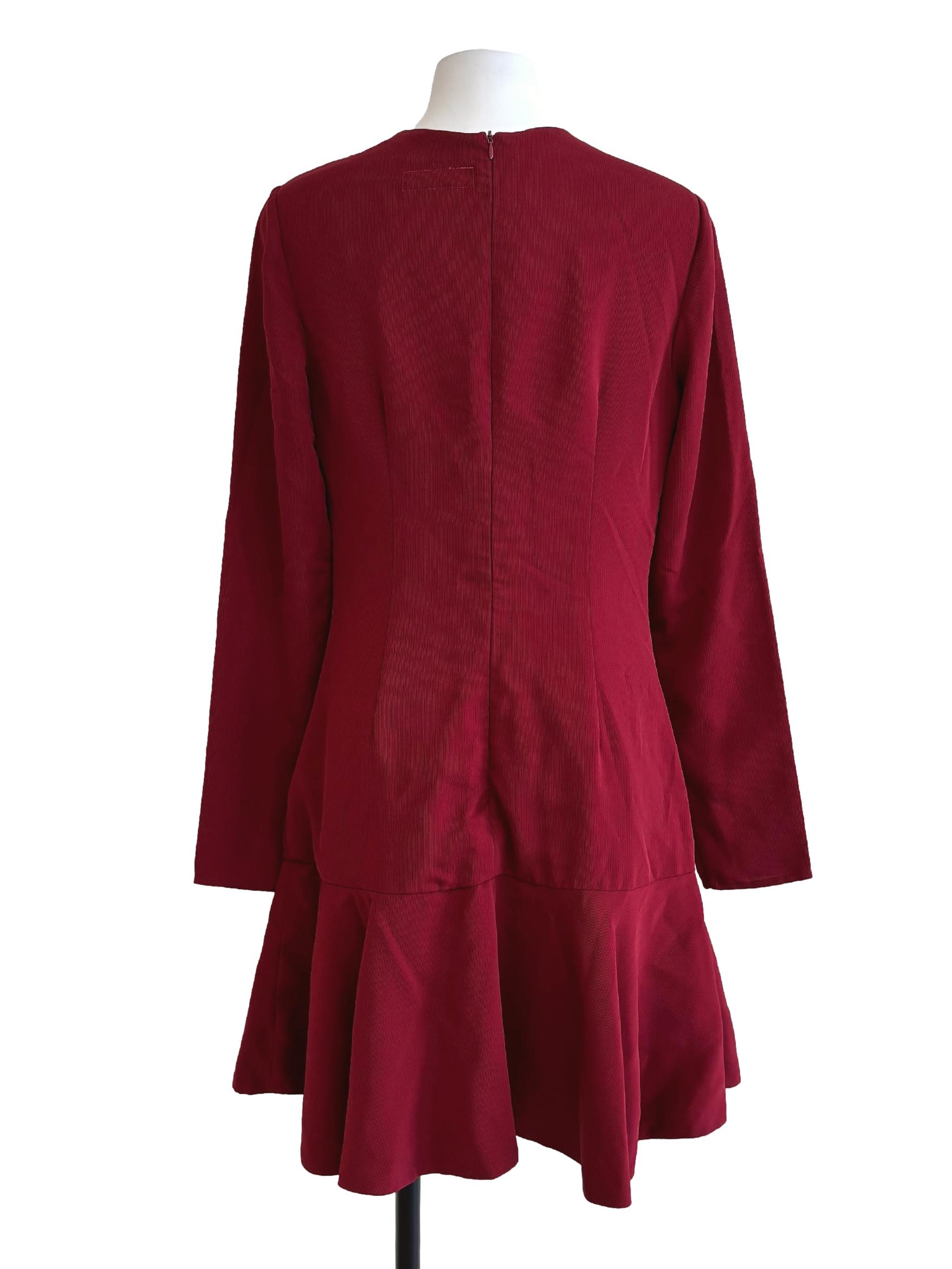 Lava Red Long Sleeve A-Line Dress