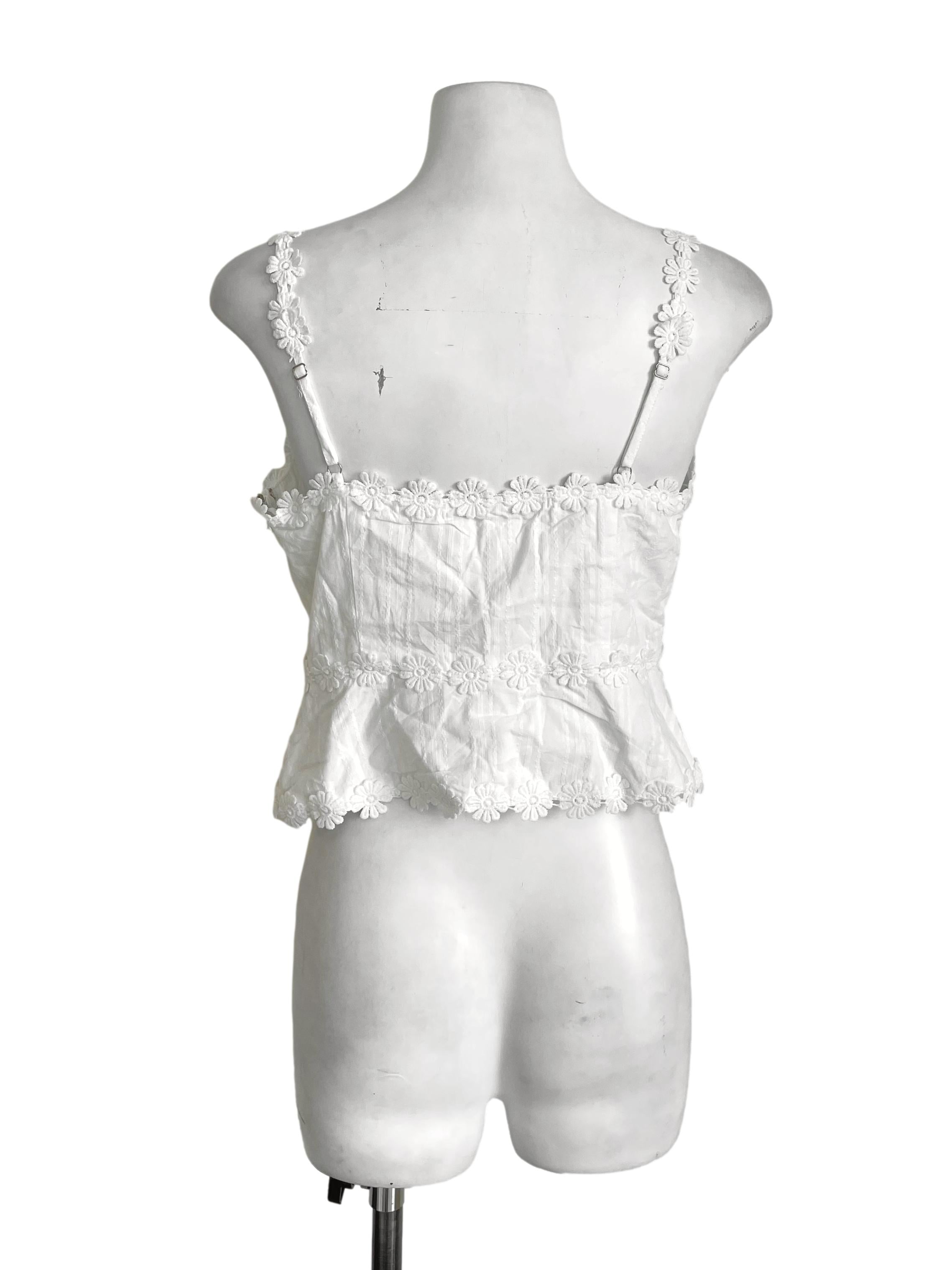White Daisy Trace Petite Camisole