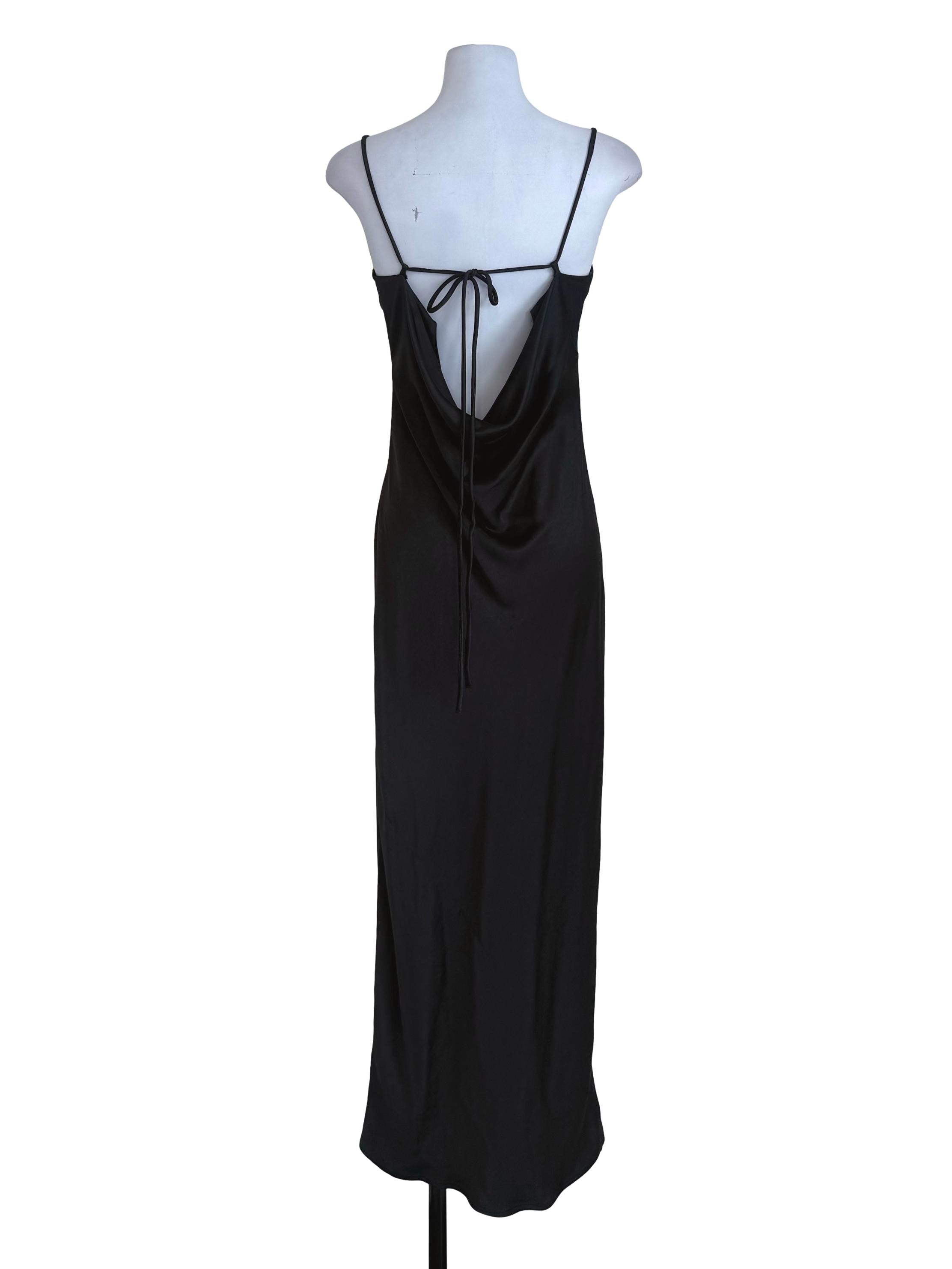 Black Satin Slip Dress
