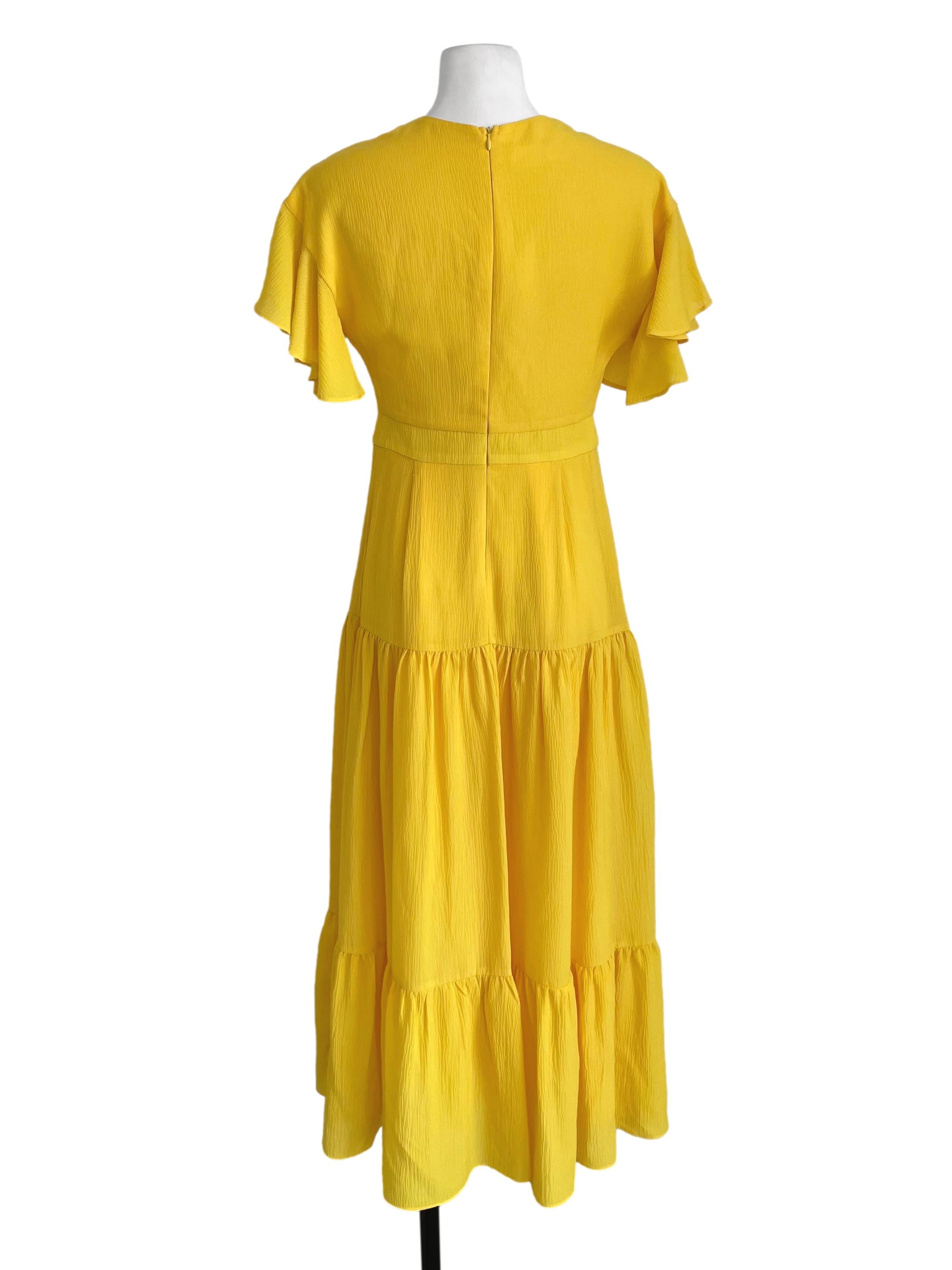 Canary V Neck Tiered Dress