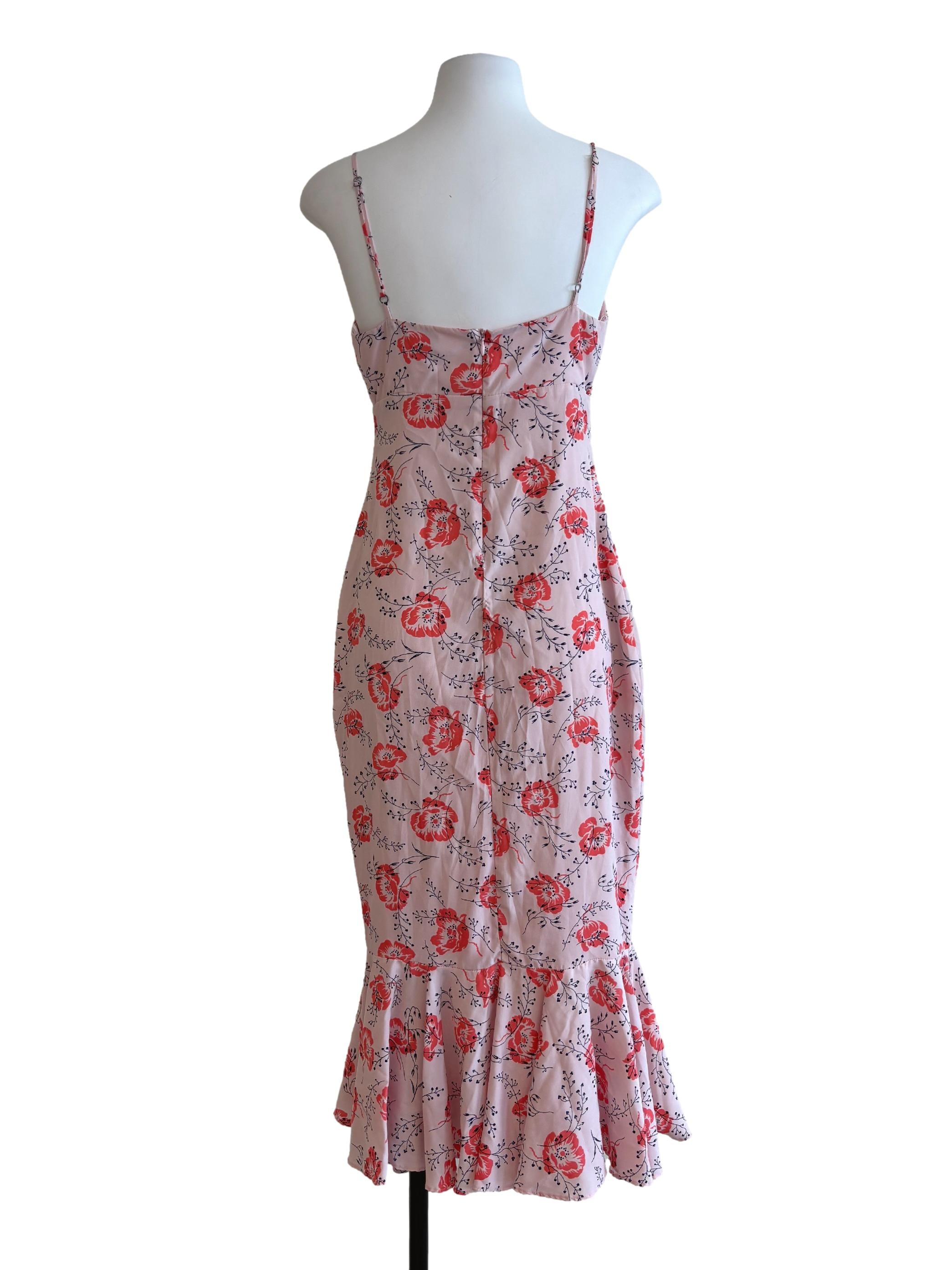 Baby Pink Drop Waist Floral Cami Dress