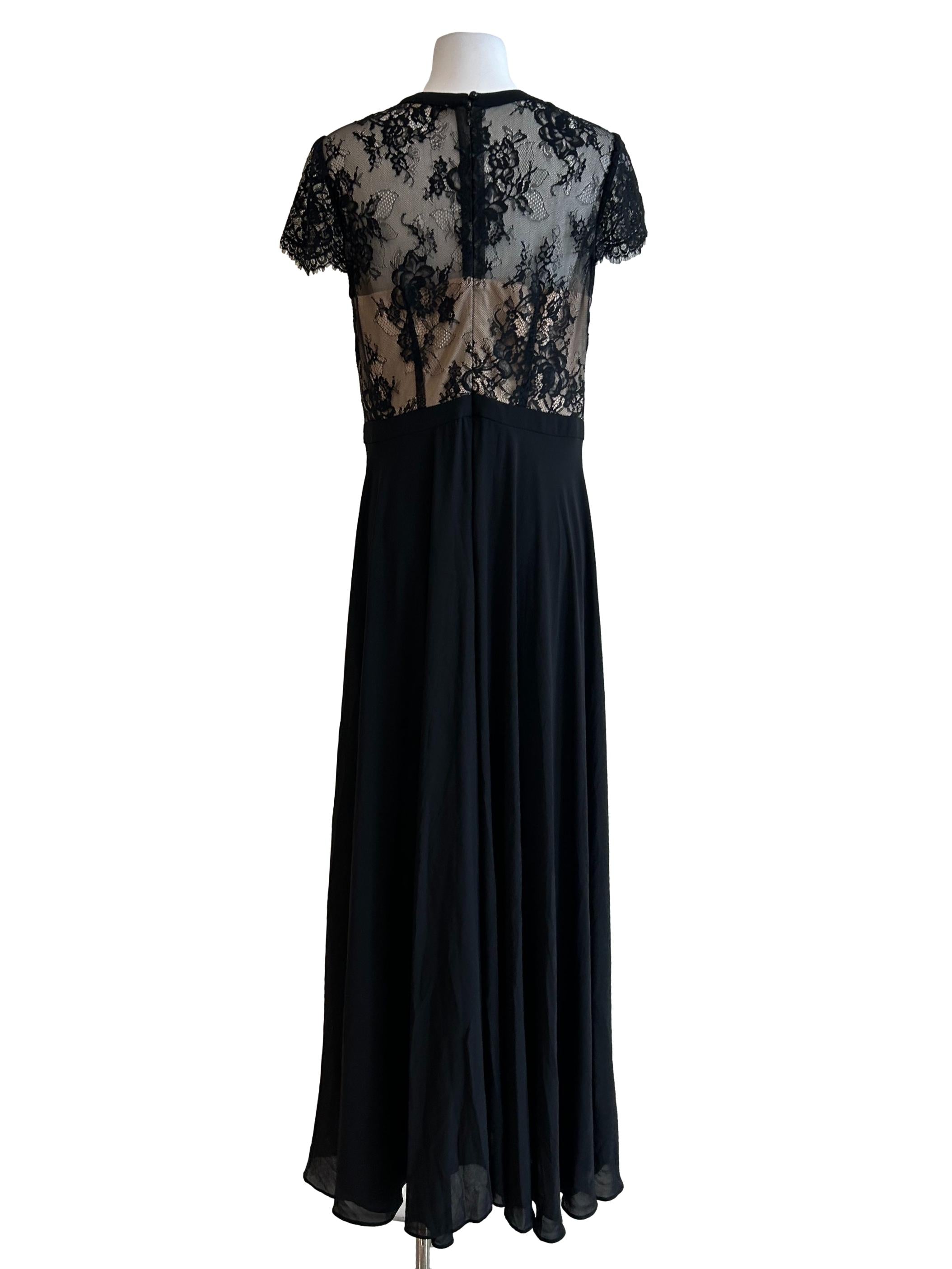 Black Floral Lace Maxi Dress