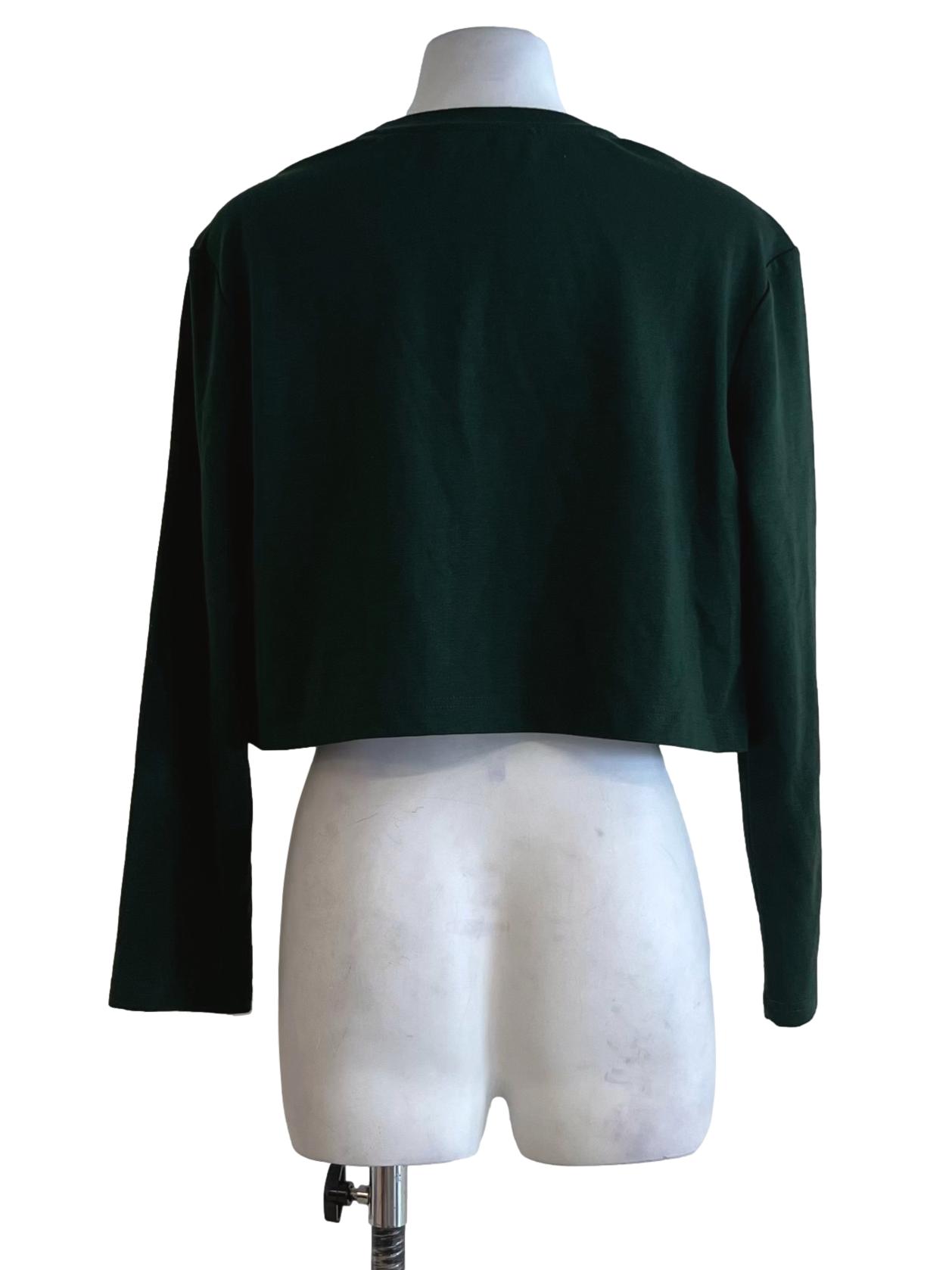Pine Green Jewel Neckline Blouse