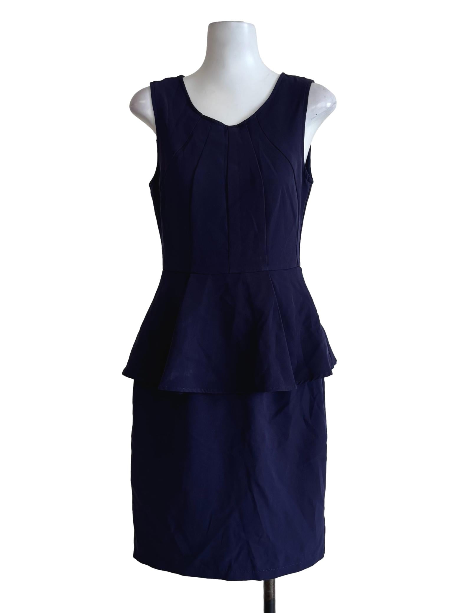 Navy Blue Sleeveless A-Line Dress