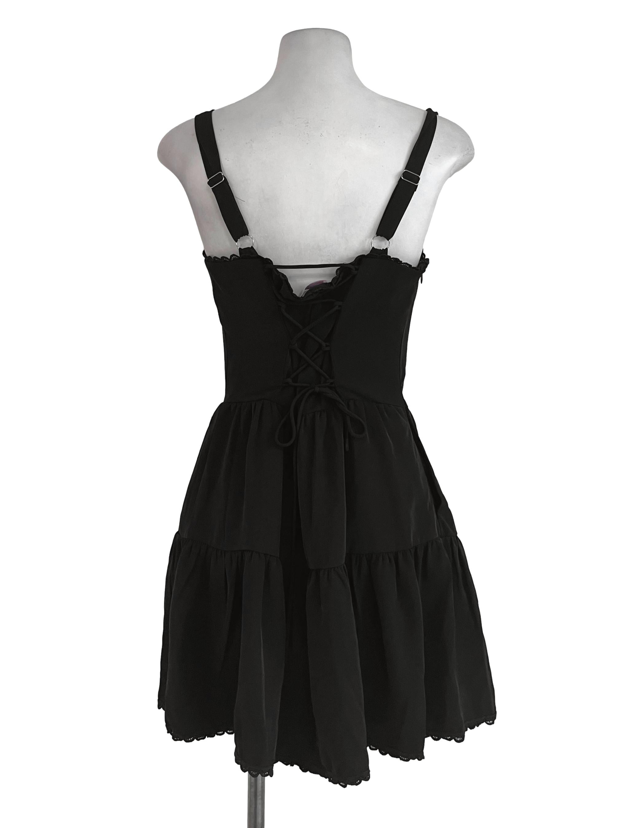 Black Apron Mini Dress