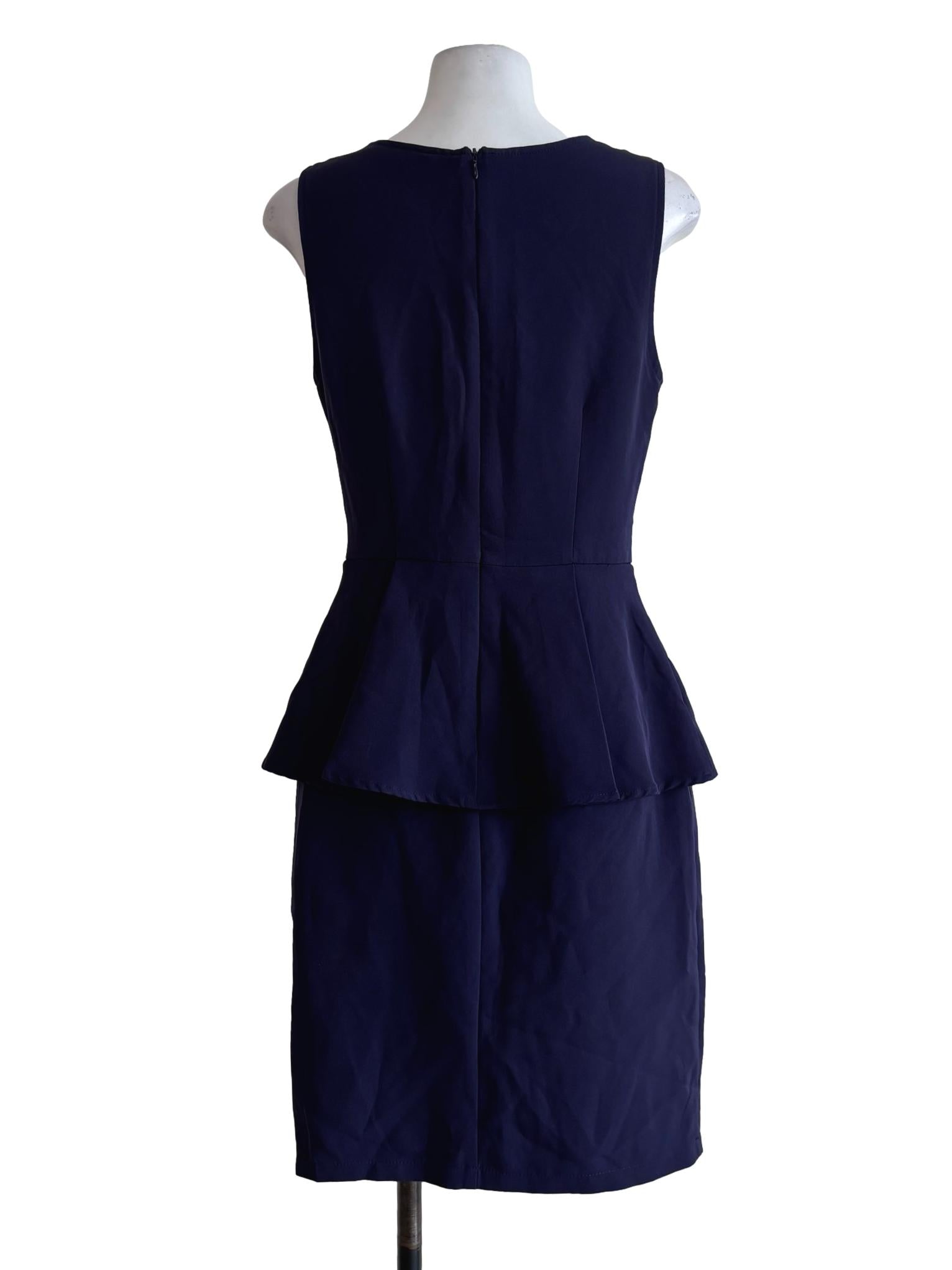 Navy Blue Sleeveless A-Line Dress