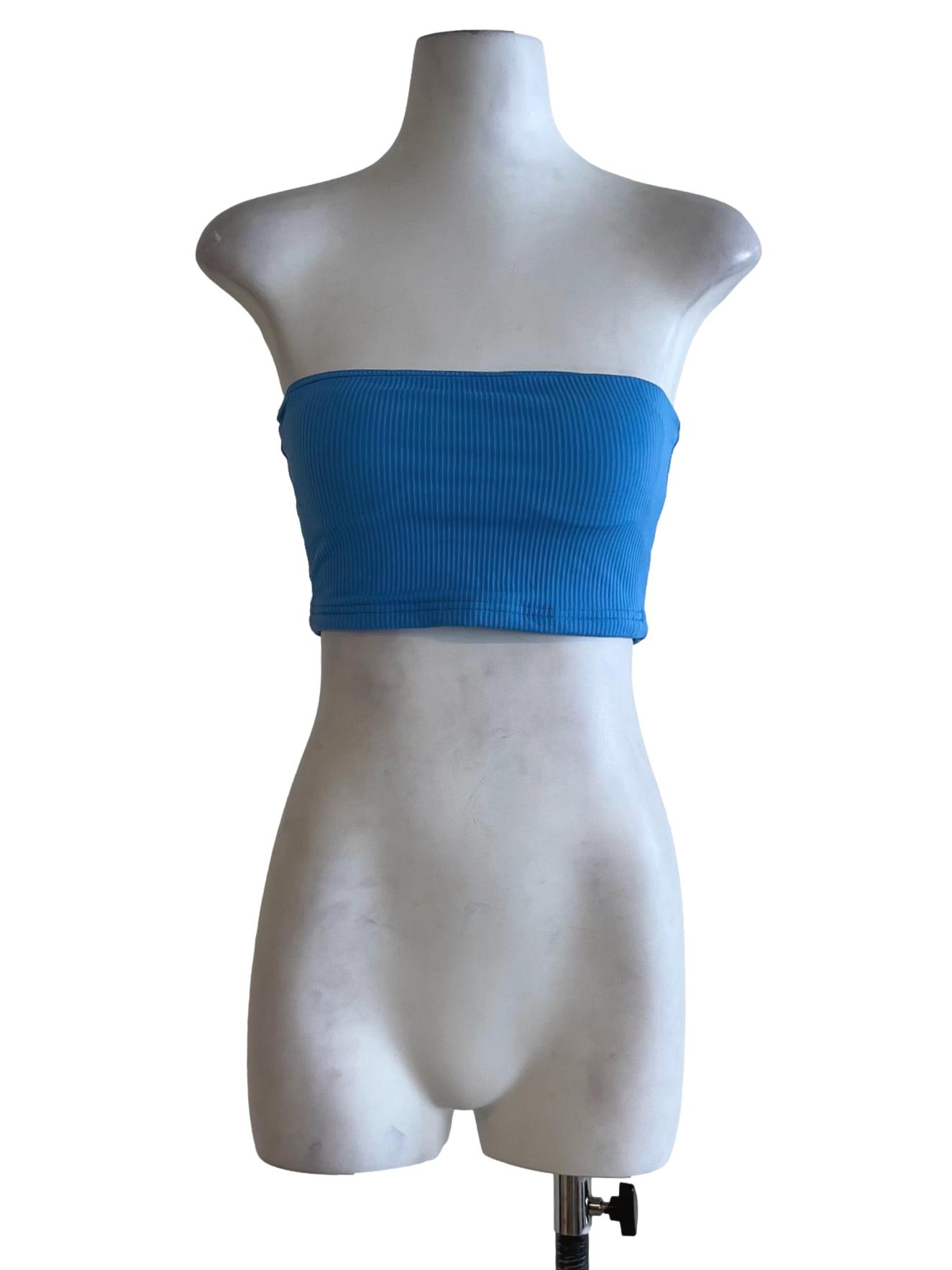 Cobalt Blue Strapless Cropped Top
