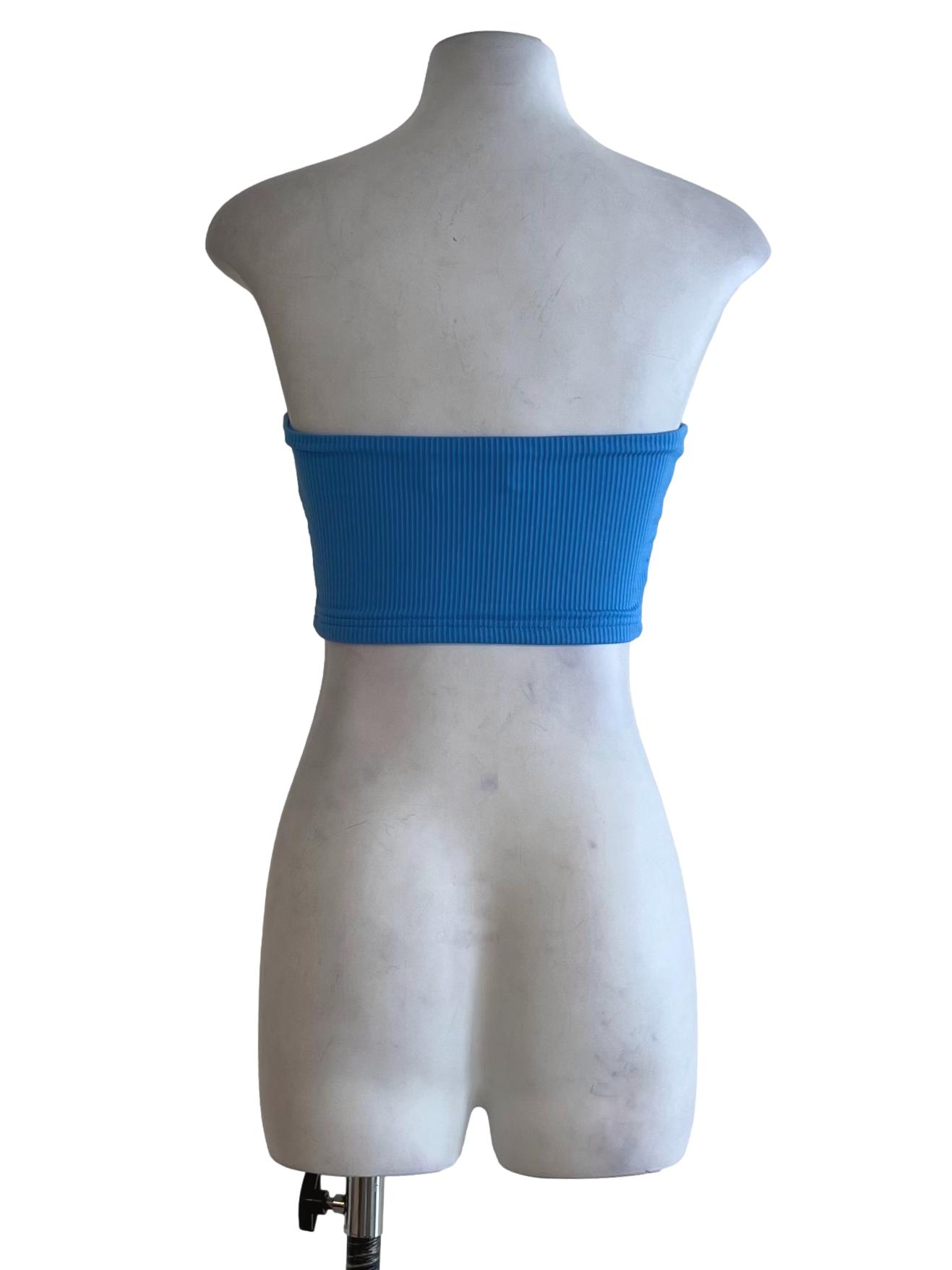 Cobalt Blue Strapless Cropped Top