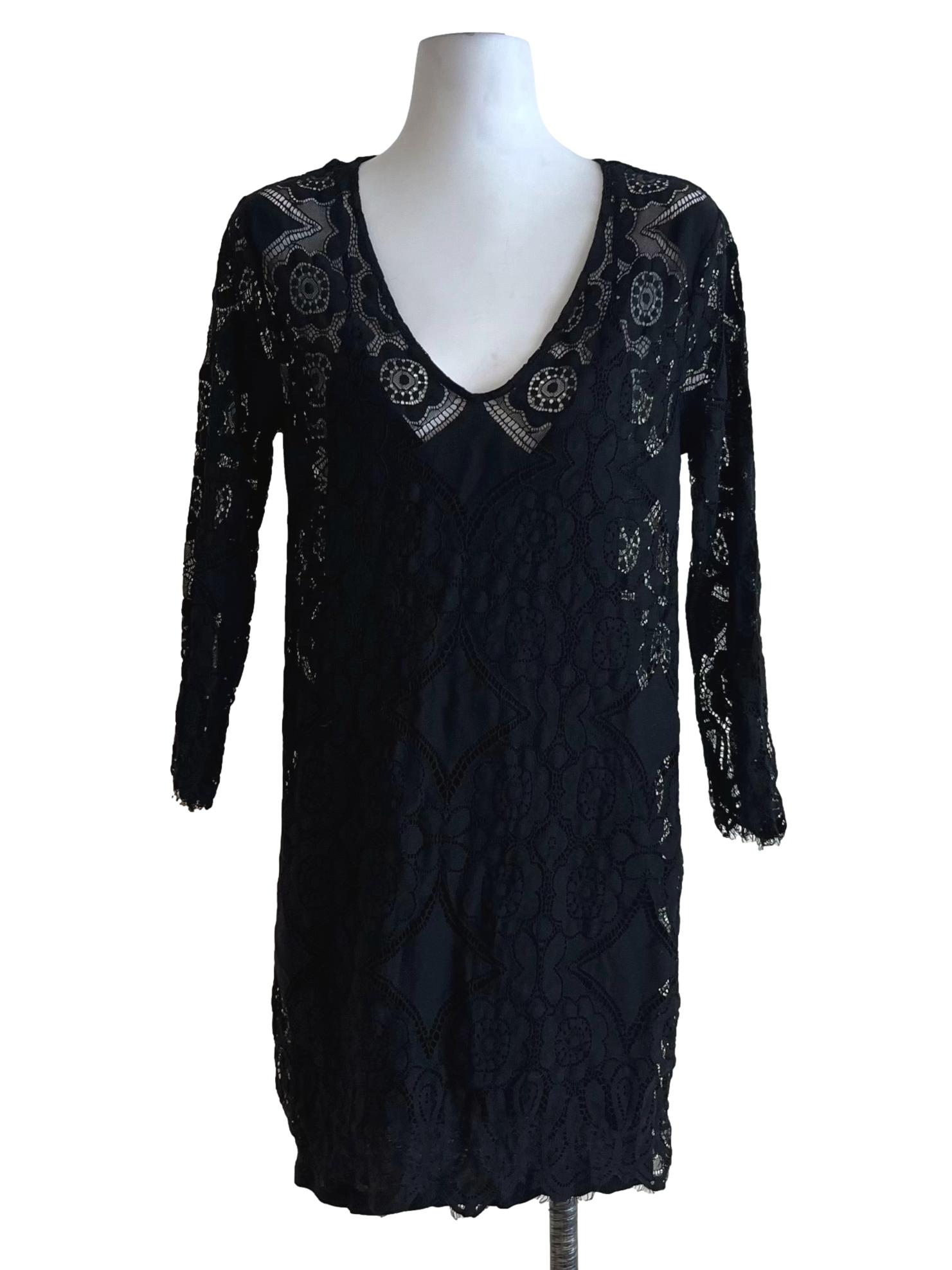 Black Lace Empire Dress