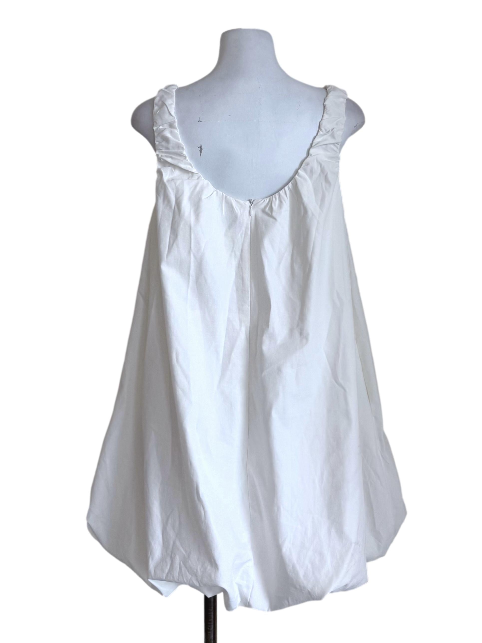 White Flower Bud Baggy Dress