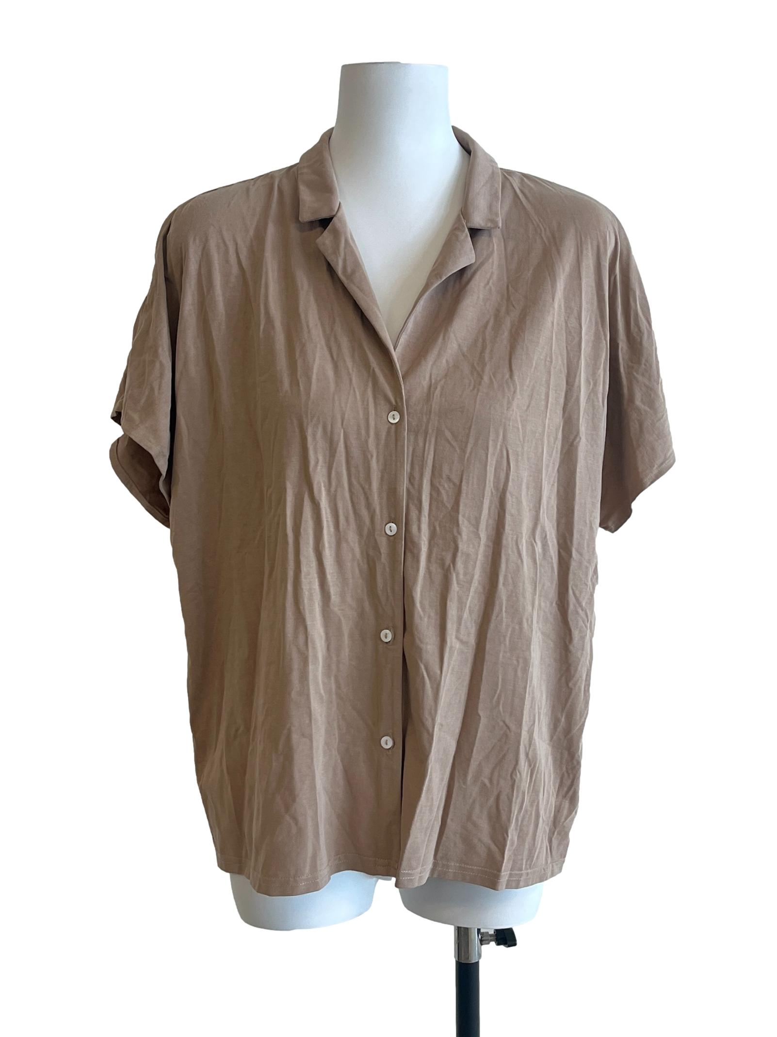 Peanut Brown V-Neck Top LB